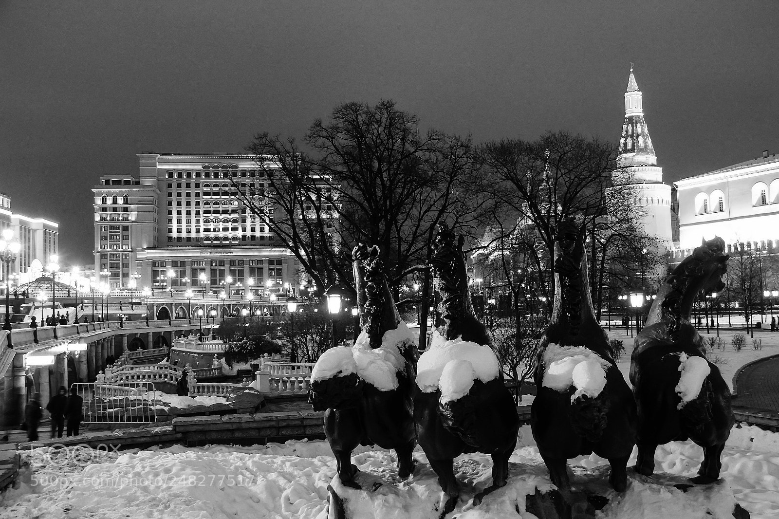 Canon EOS 600D (Rebel EOS T3i / EOS Kiss X5) sample photo. Stone horses in snow. photography
