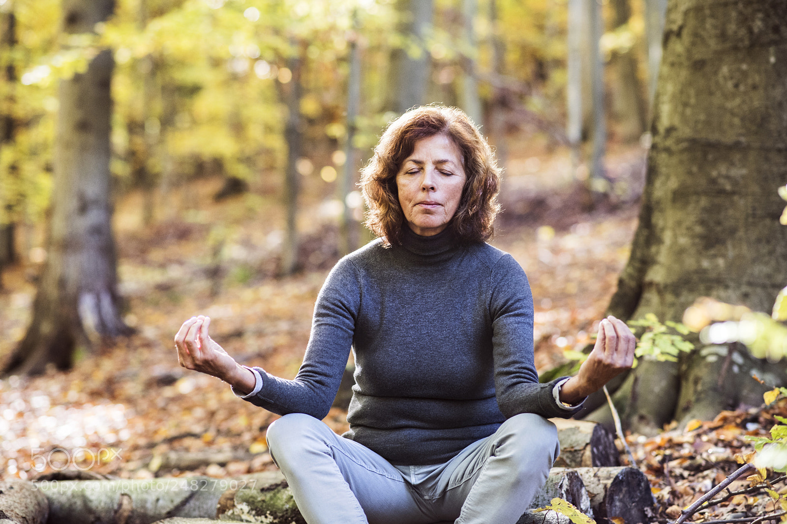 Nikon D5 sample photo. Senior woman meditating in photography