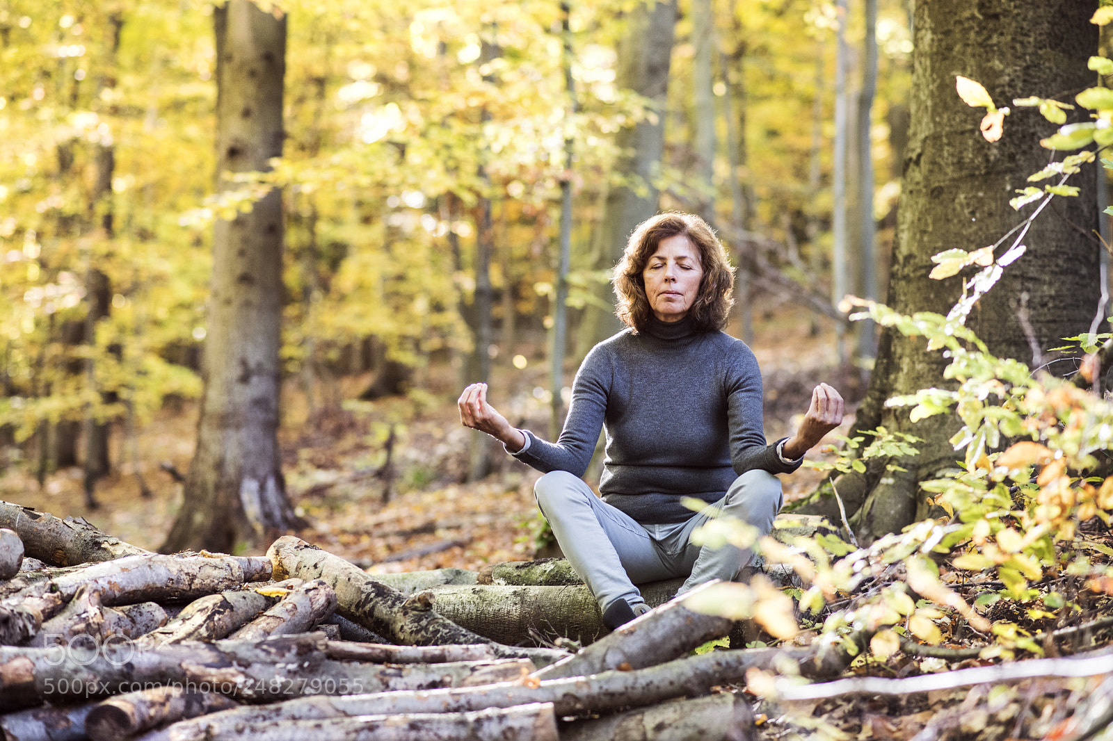 Nikon D5 sample photo. Senior woman meditating in photography