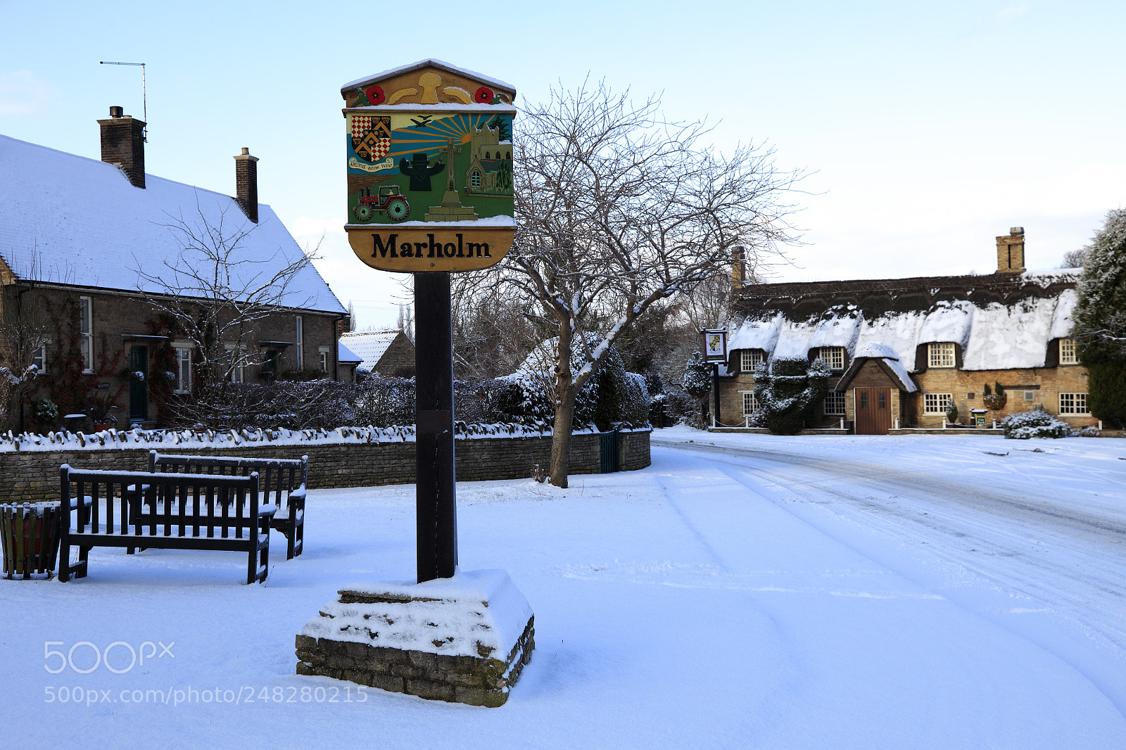 Canon EOS 5D Mark II sample photo. Winter snow covering marholm photography