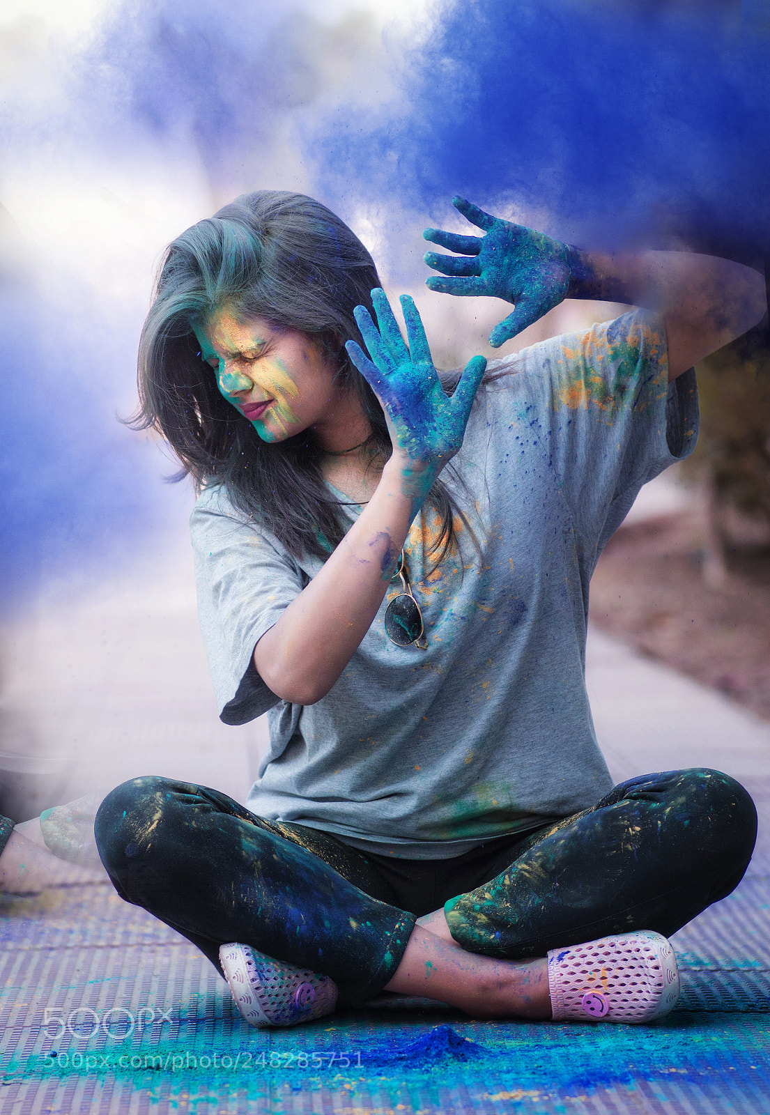 Nikon D3200 sample photo. Holi photography