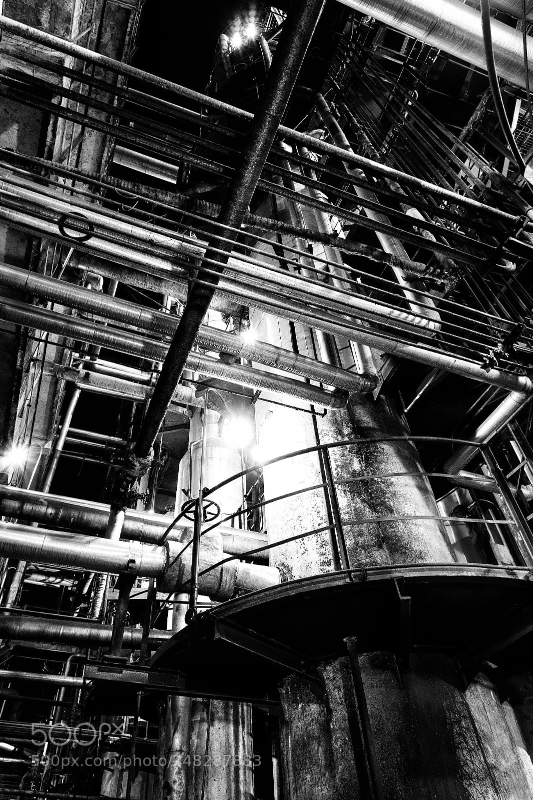 Sony a7 sample photo. B&w pipeline photography