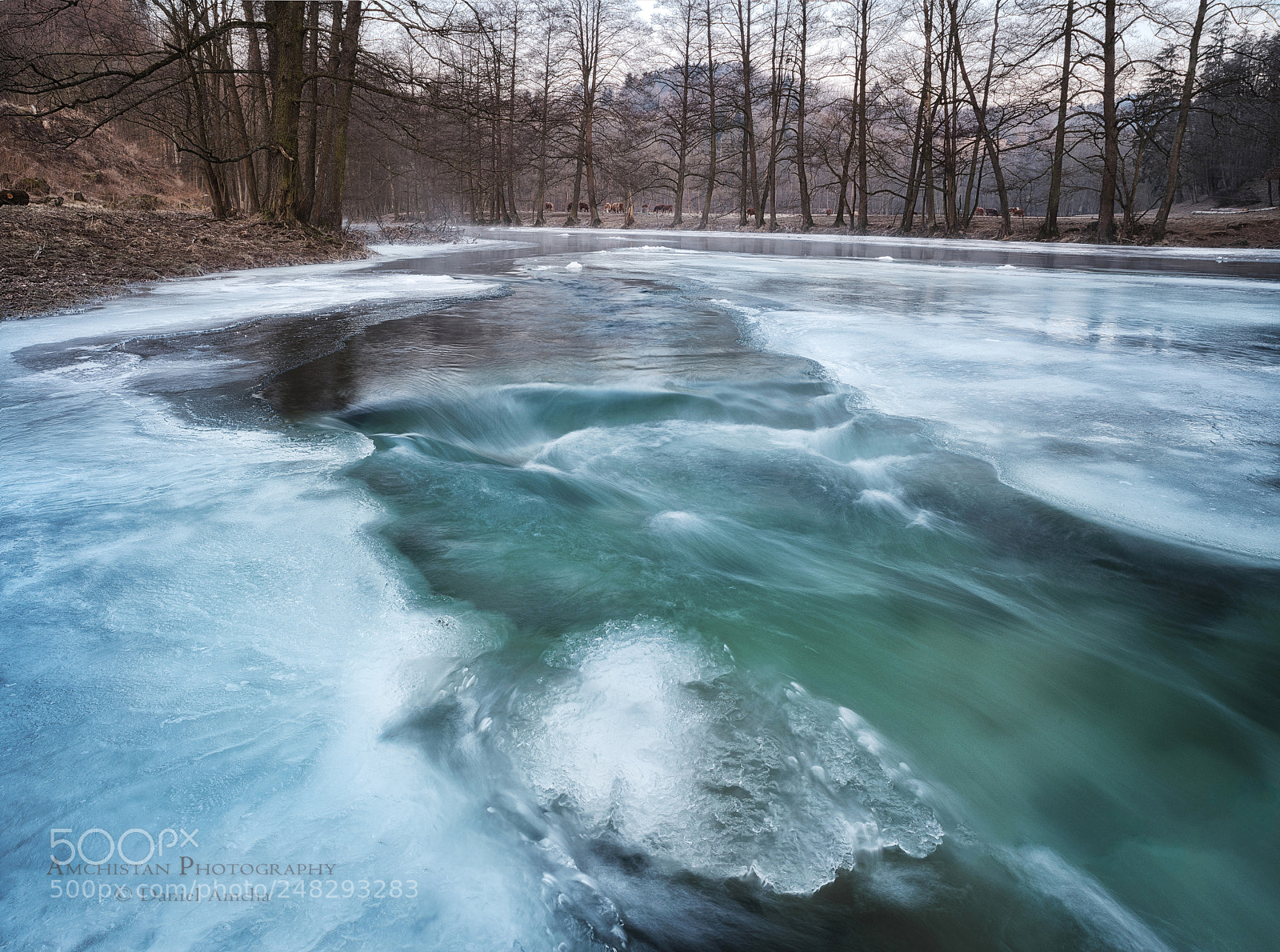 Pentax K-1 sample photo. Icy river photography