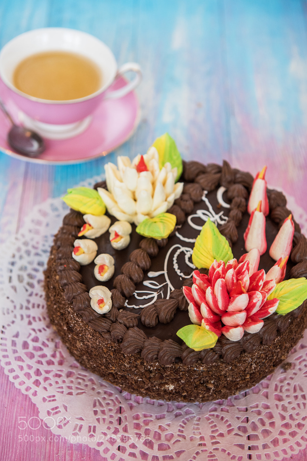 Nikon D810 sample photo. Cake on color background photography