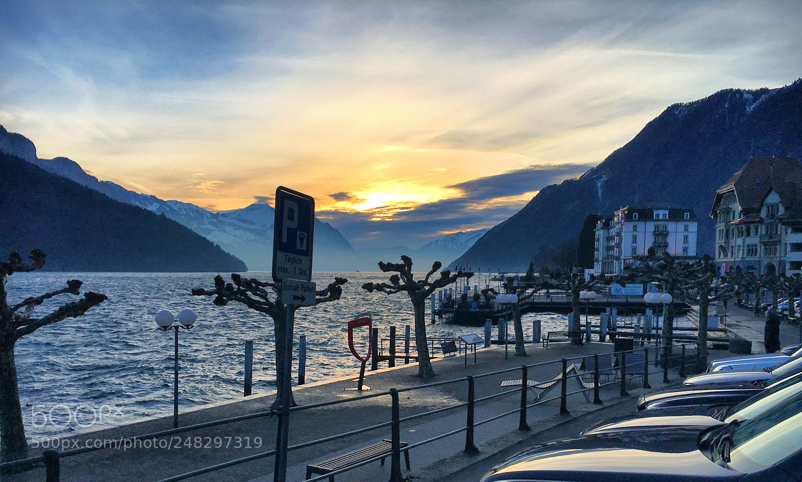 Apple iPhone 6s sample photo. Brunnen port sunset over photography