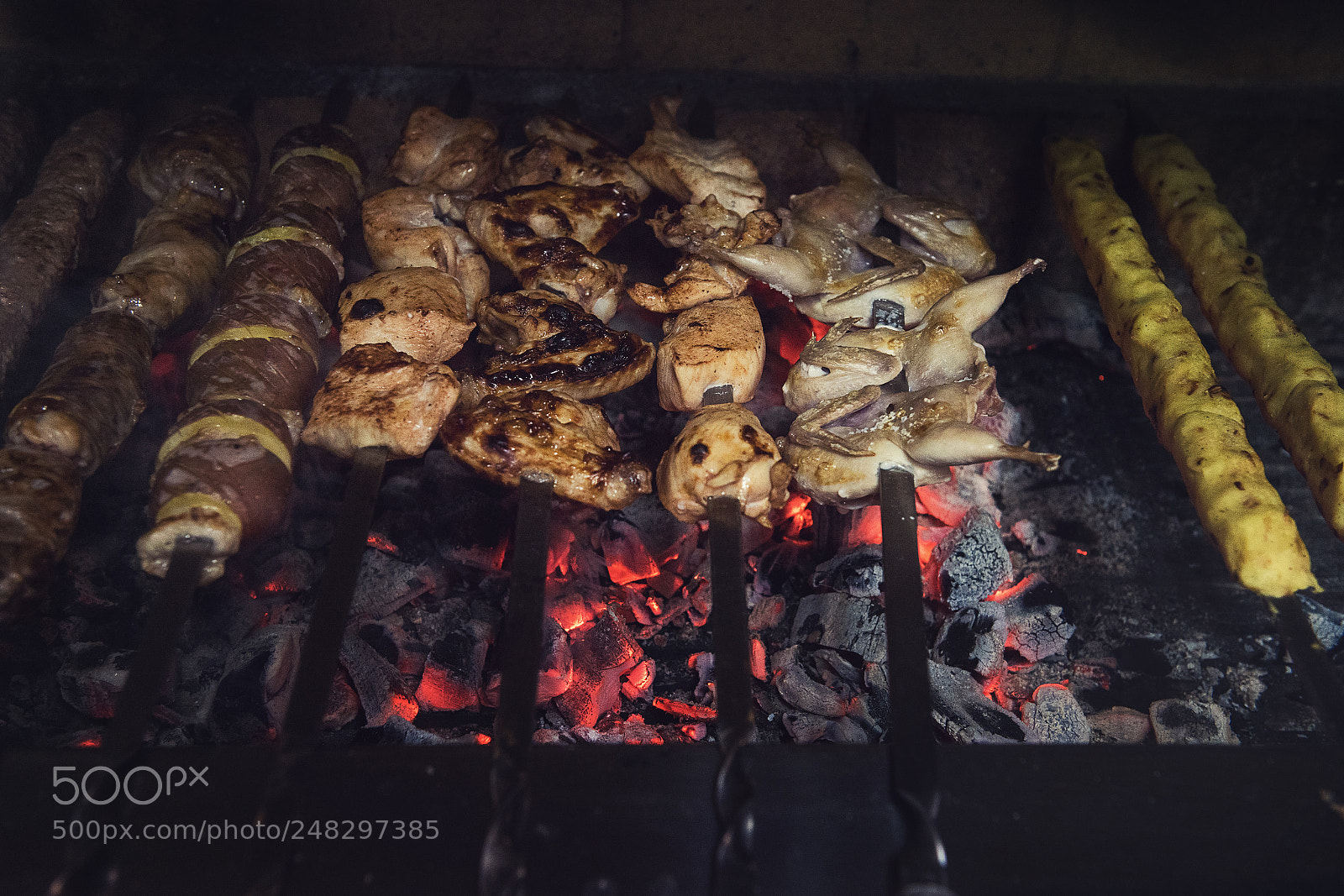 Nikon D810 sample photo. Grilling marinated shashlik photography