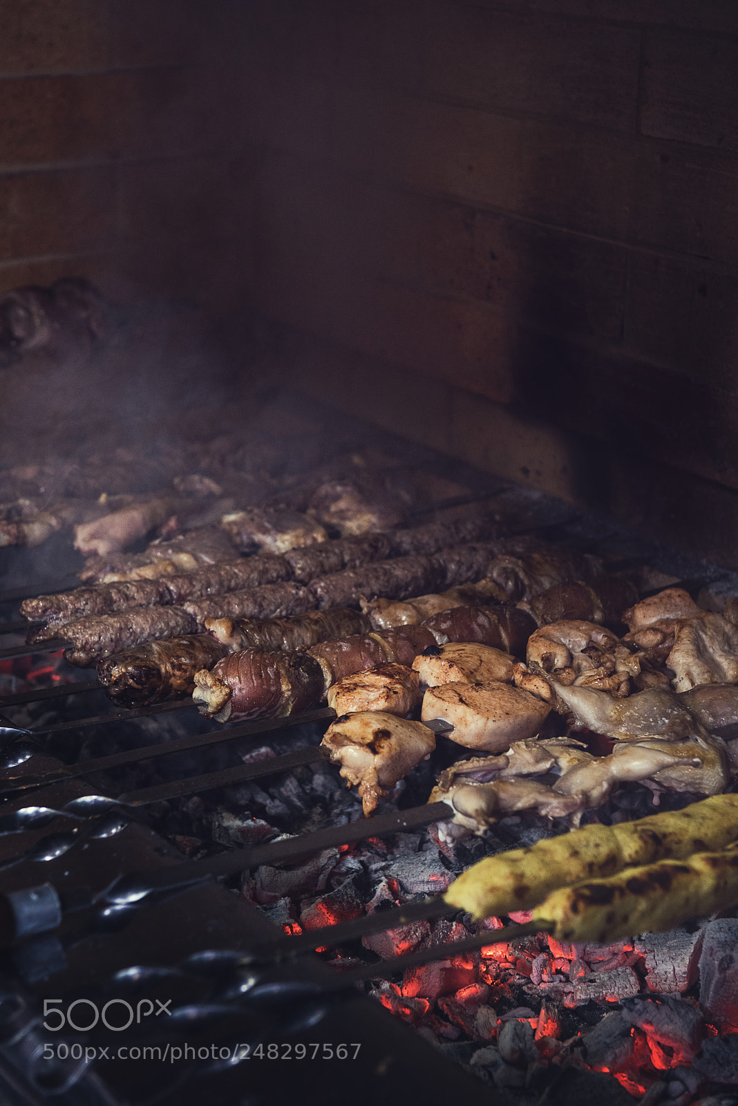 Nikon D810 sample photo. Grilling marinated shashlik photography