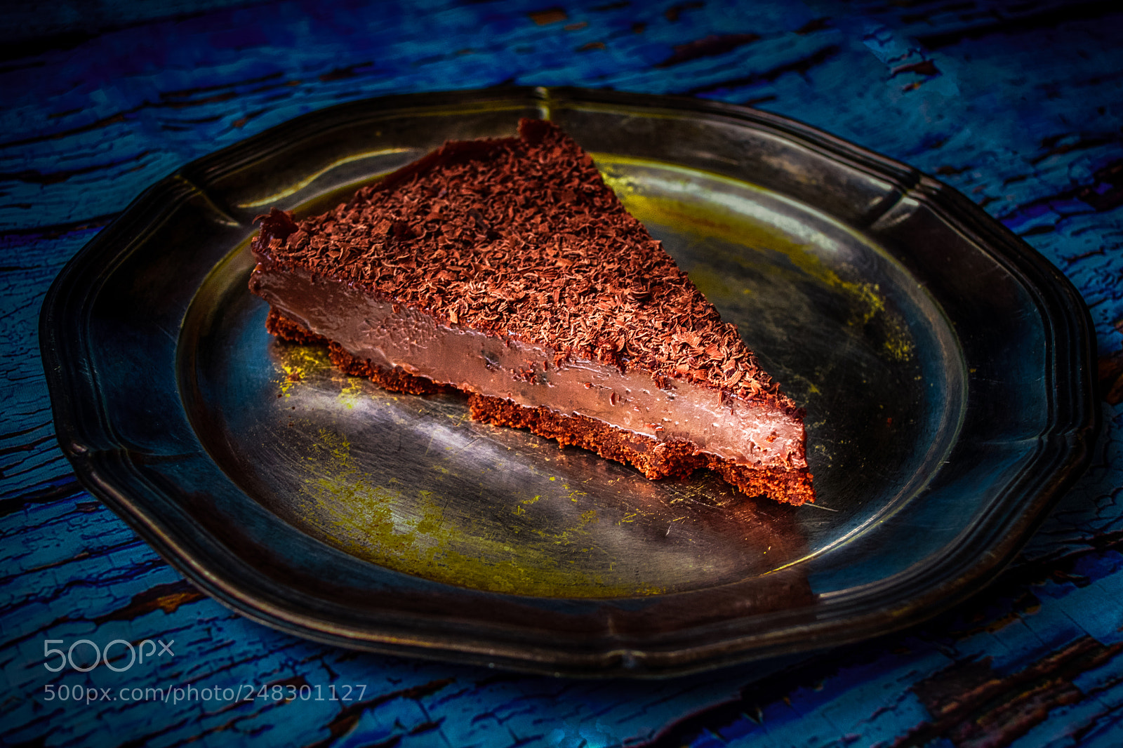 Nikon D3100 sample photo. Chocolate tart on metal photography