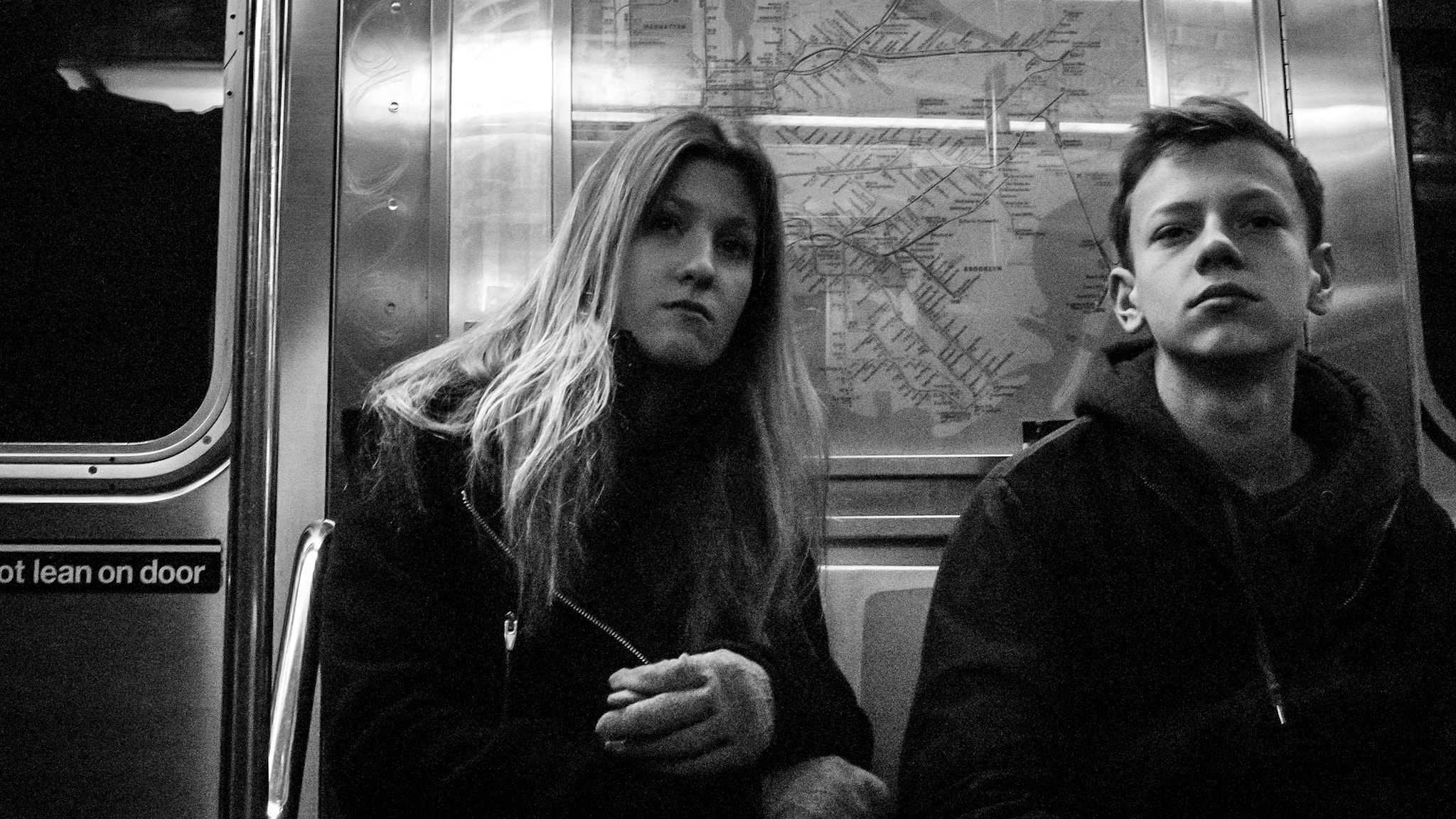 Leica M-Monochrom sample photo. Cinematic new york : young couple in a subway photography