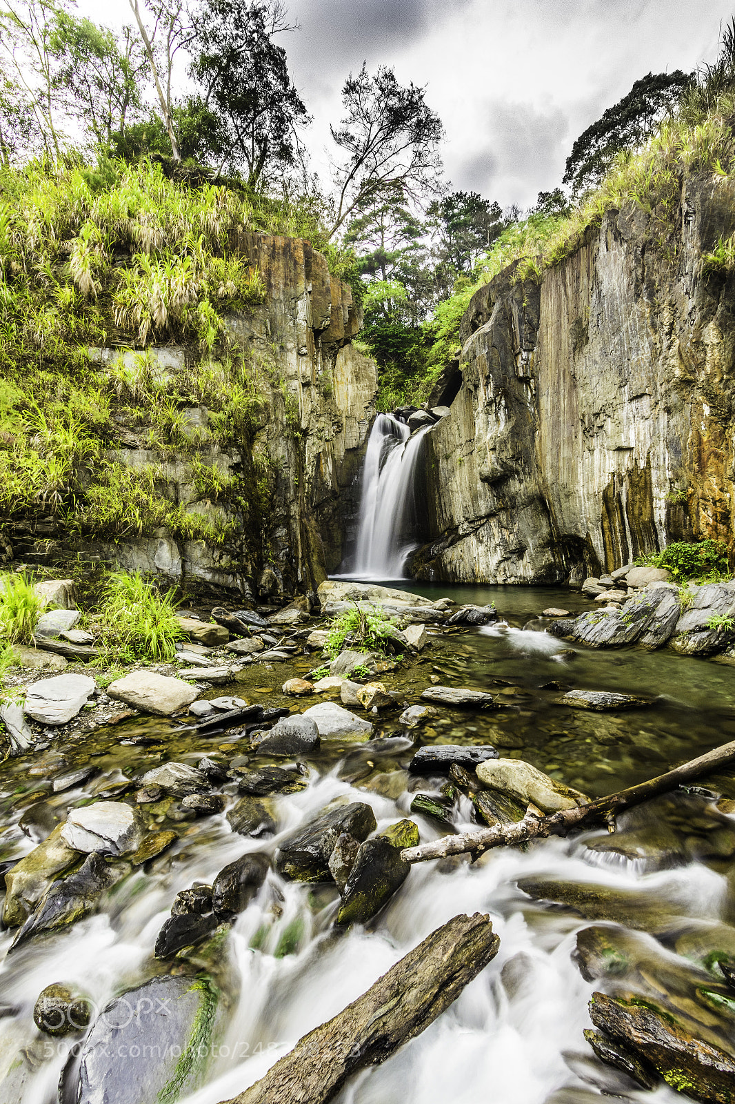 Canon EOS 60D sample photo. Waterfall before storm photography