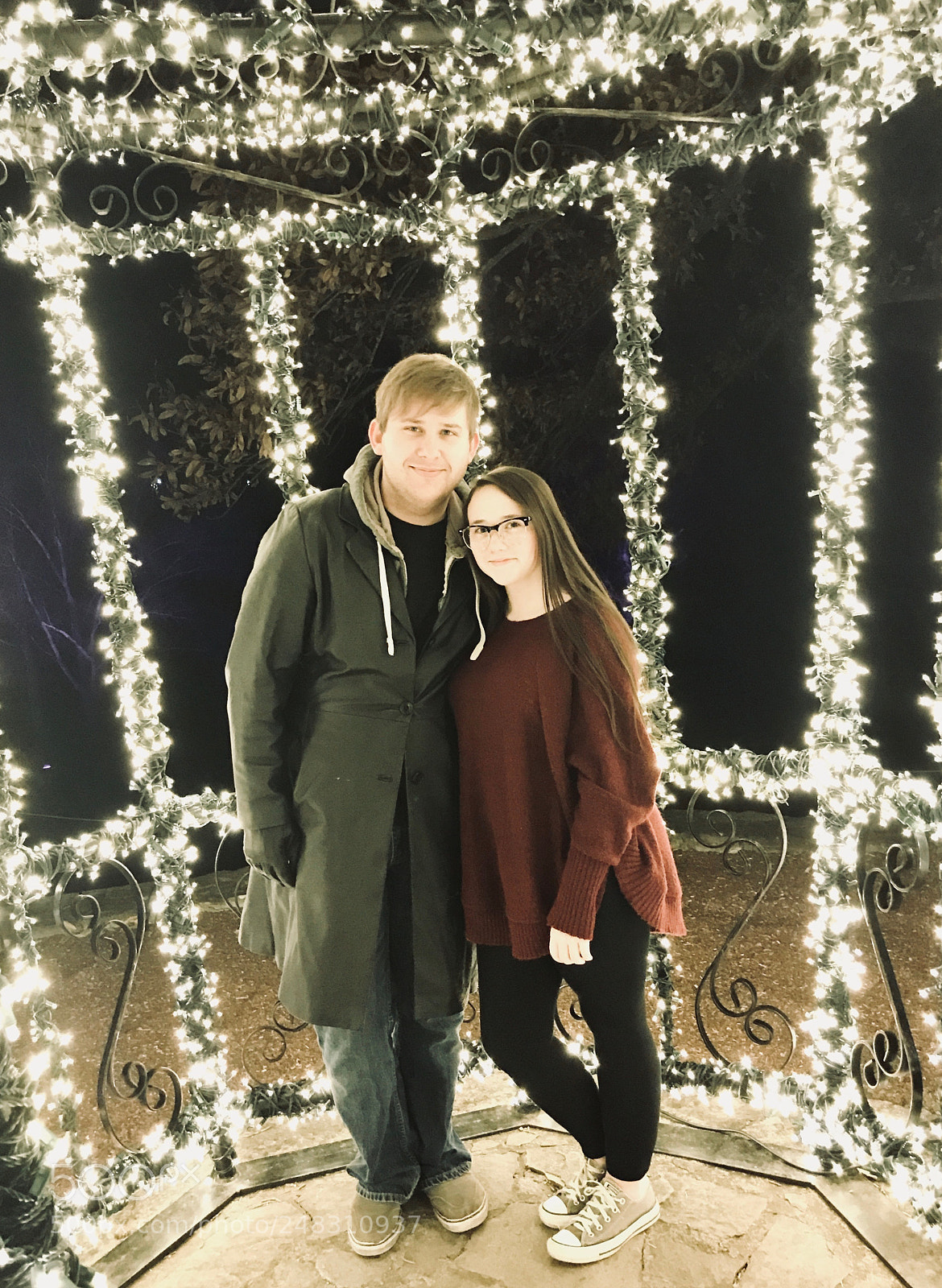 Apple iPhone 7 Plus sample photo. Winter pavilion lights photography