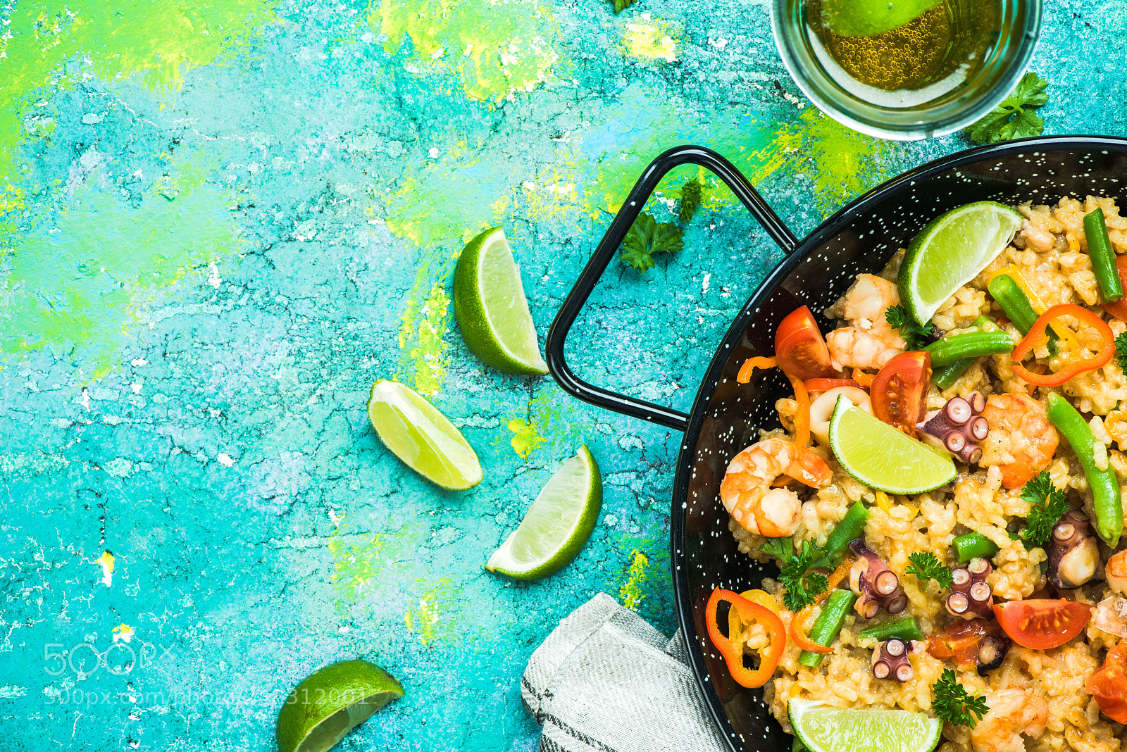 Nikon D810 sample photo. Seafood paella in pan photography
