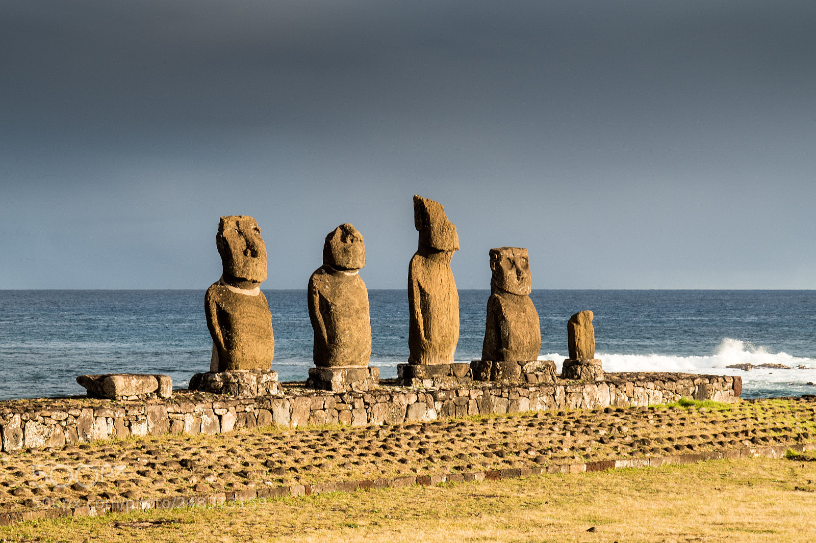 Olympus OM-D E-M5 II sample photo. Moai of easter island photography