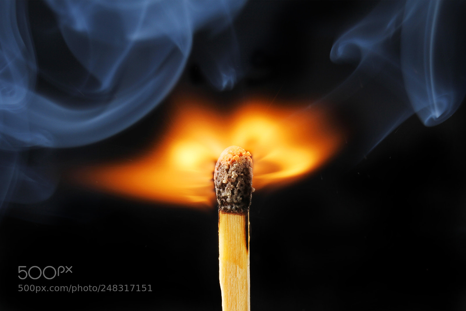 Canon EOS 7D sample photo. Match flame and smoke photography