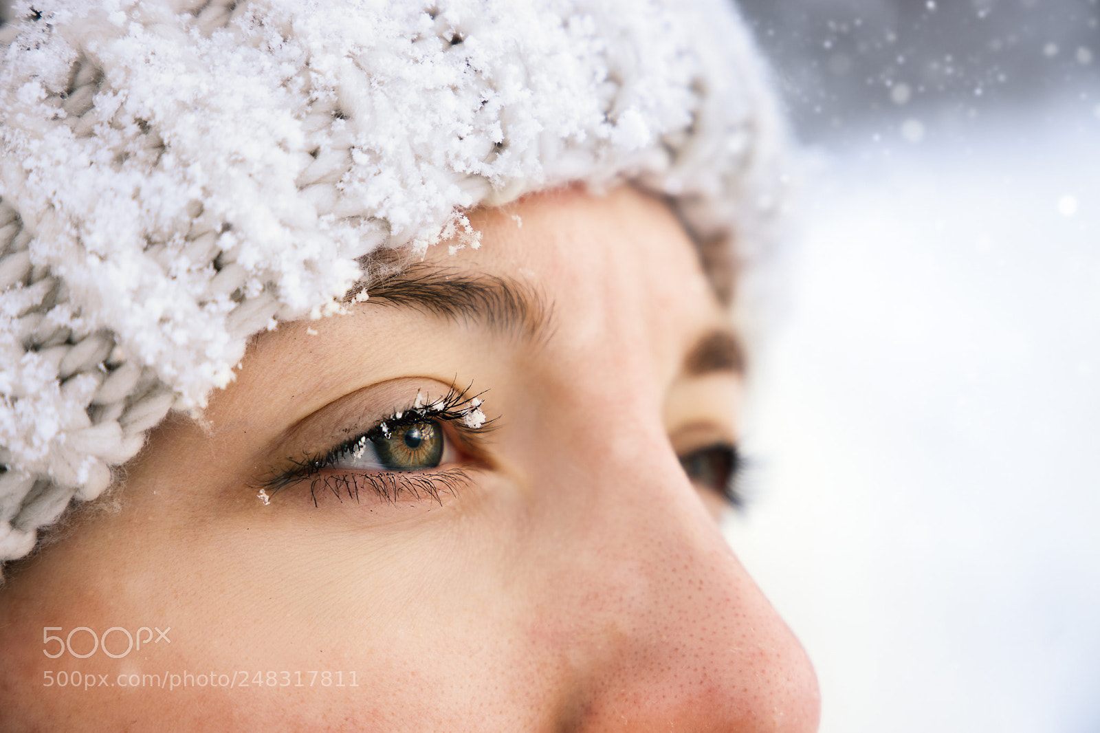 Canon EOS 6D Mark II sample photo. Eye covered in snow photography