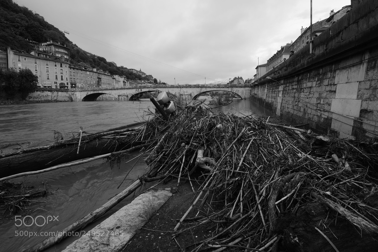 Nikon D600 sample photo. Grenoble river flooded photography
