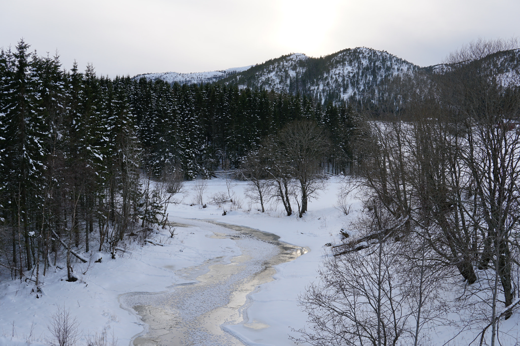 Sony a6300 sample photo. Frozen river photography