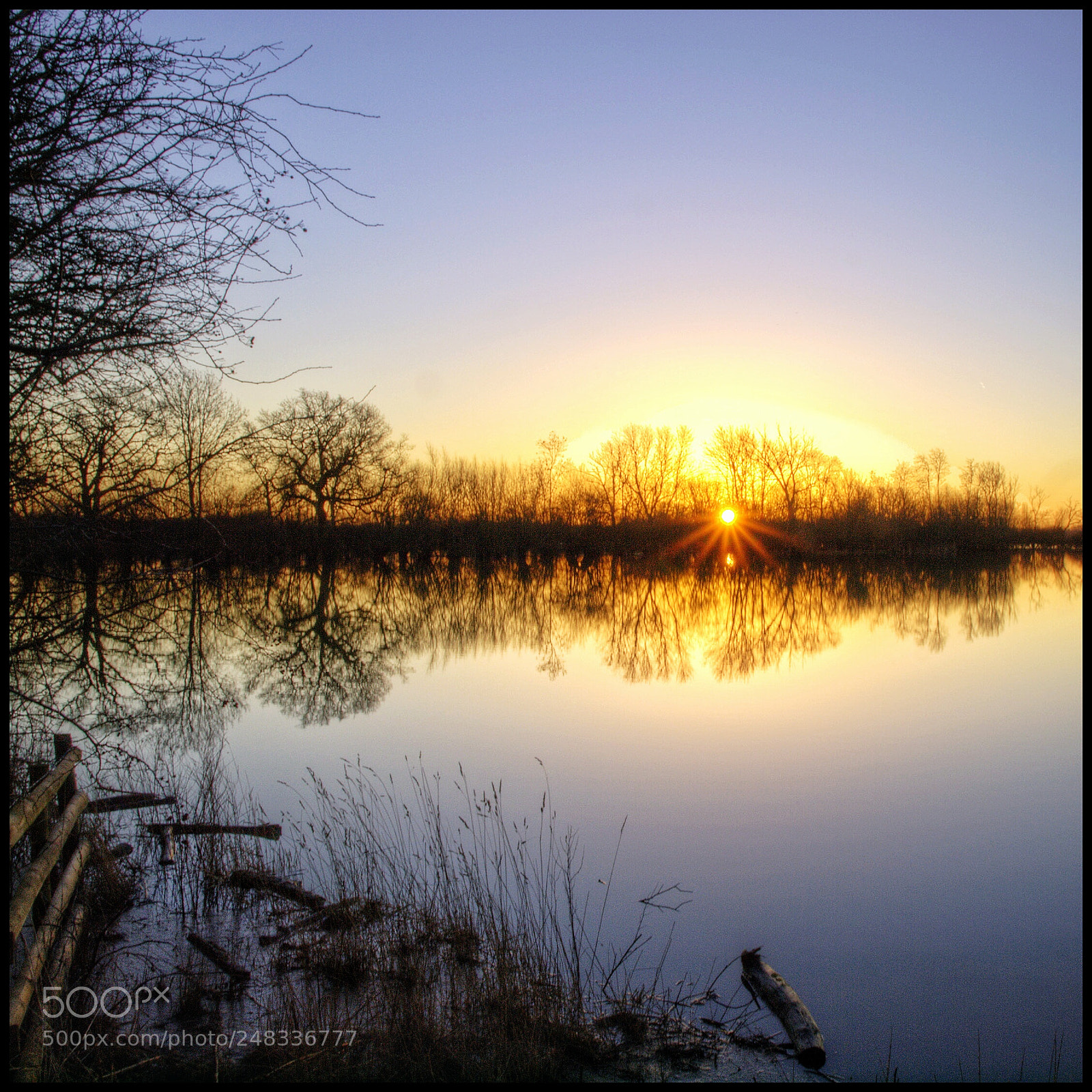 Olympus E-620 (EVOLT E-620) sample photo. Sunrise over flood photography