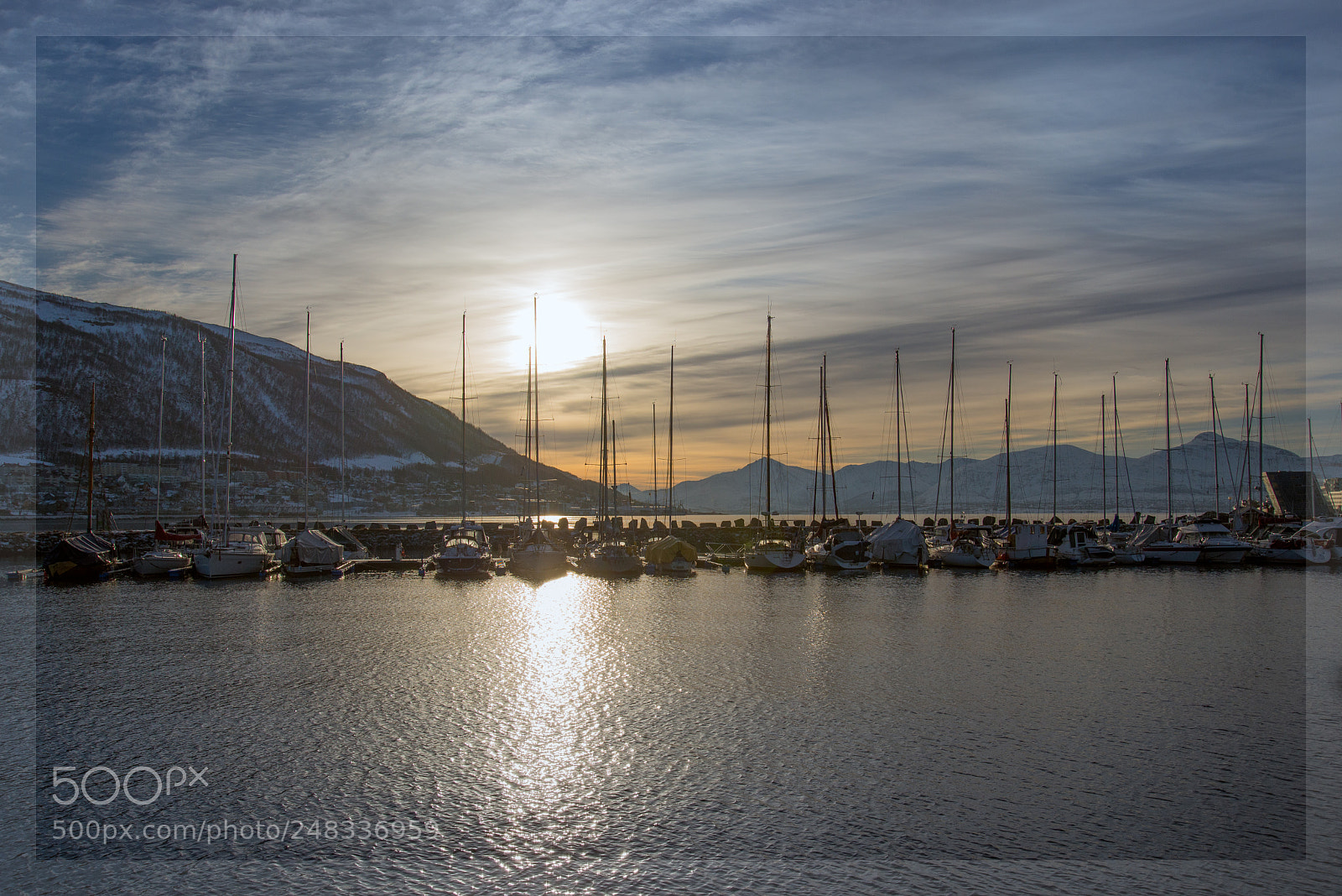 Nikon D610 sample photo. Sunset at tomsø harbour photography