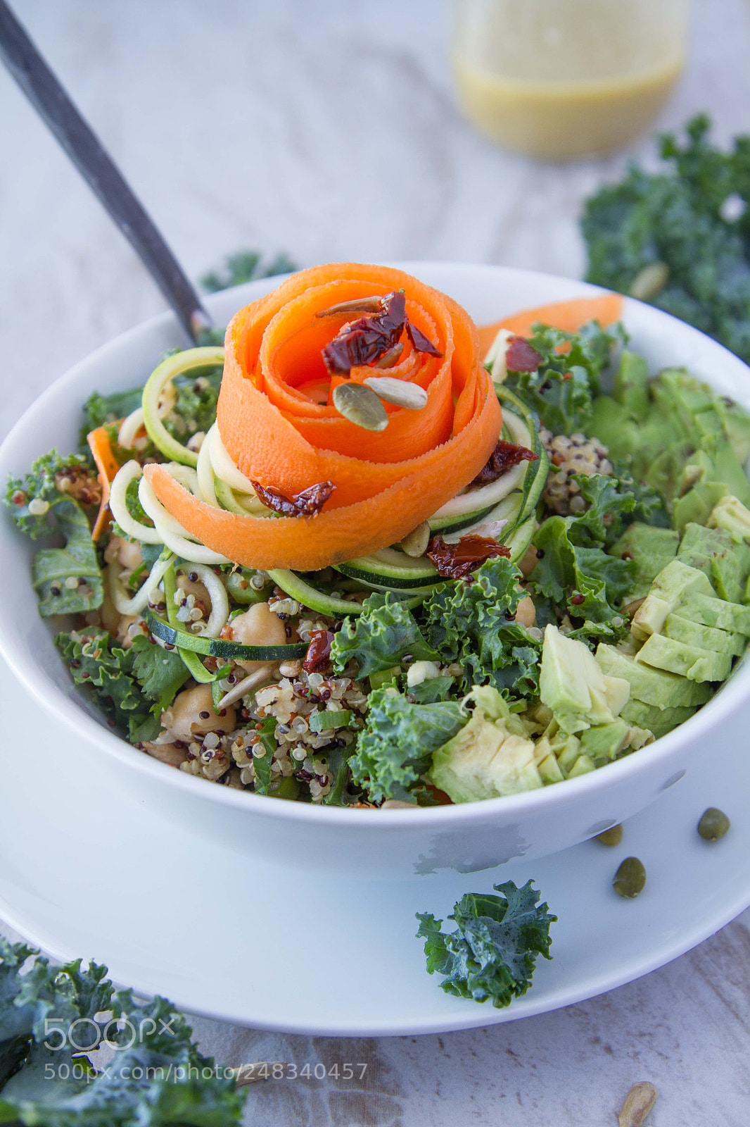 Canon EOS 7D sample photo. Quinoa kale power bowl photography