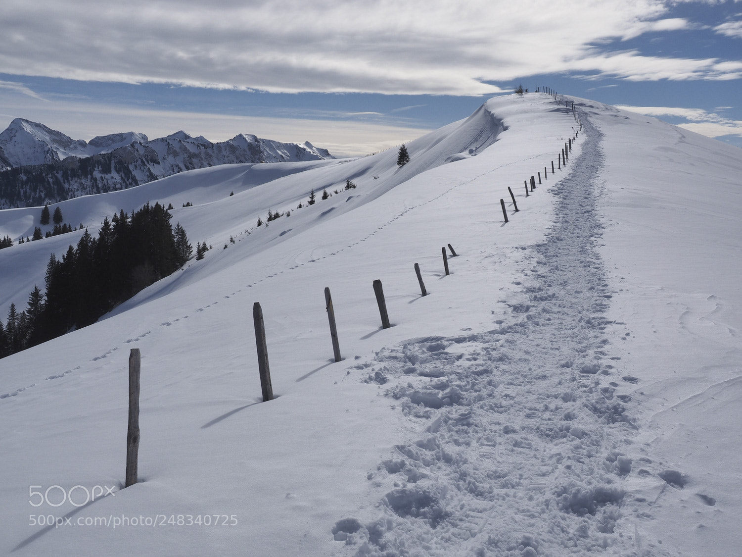 Olympus OM-D E-M1 sample photo. Schneeschuhpfad, schwyberg (switzerland) photography