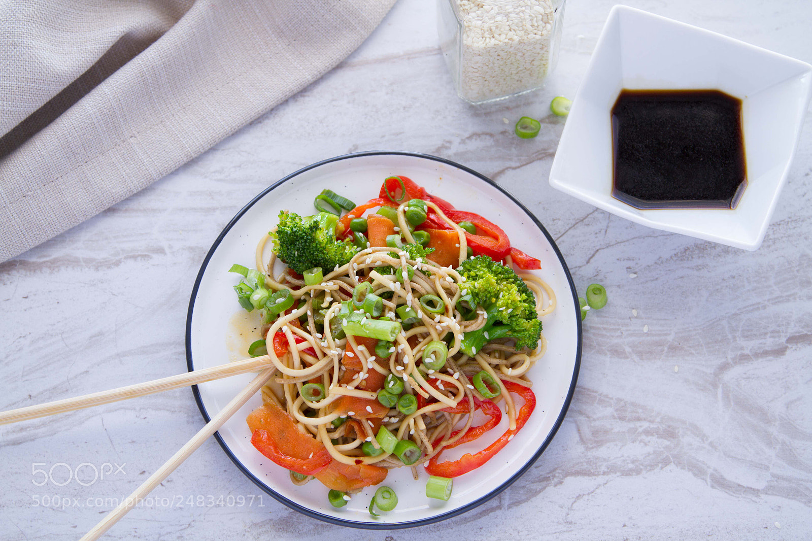 Canon EOS 7D sample photo. Teriyaki veggie noodles photography