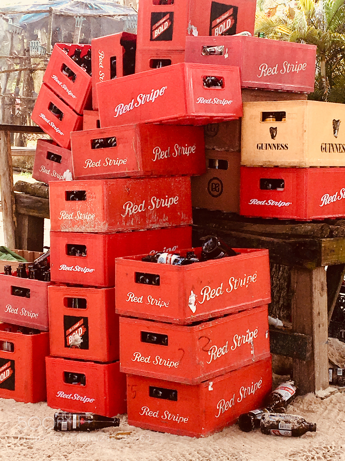 Apple iPhone 6s sample photo. Beer crates, negril, 2018 photography