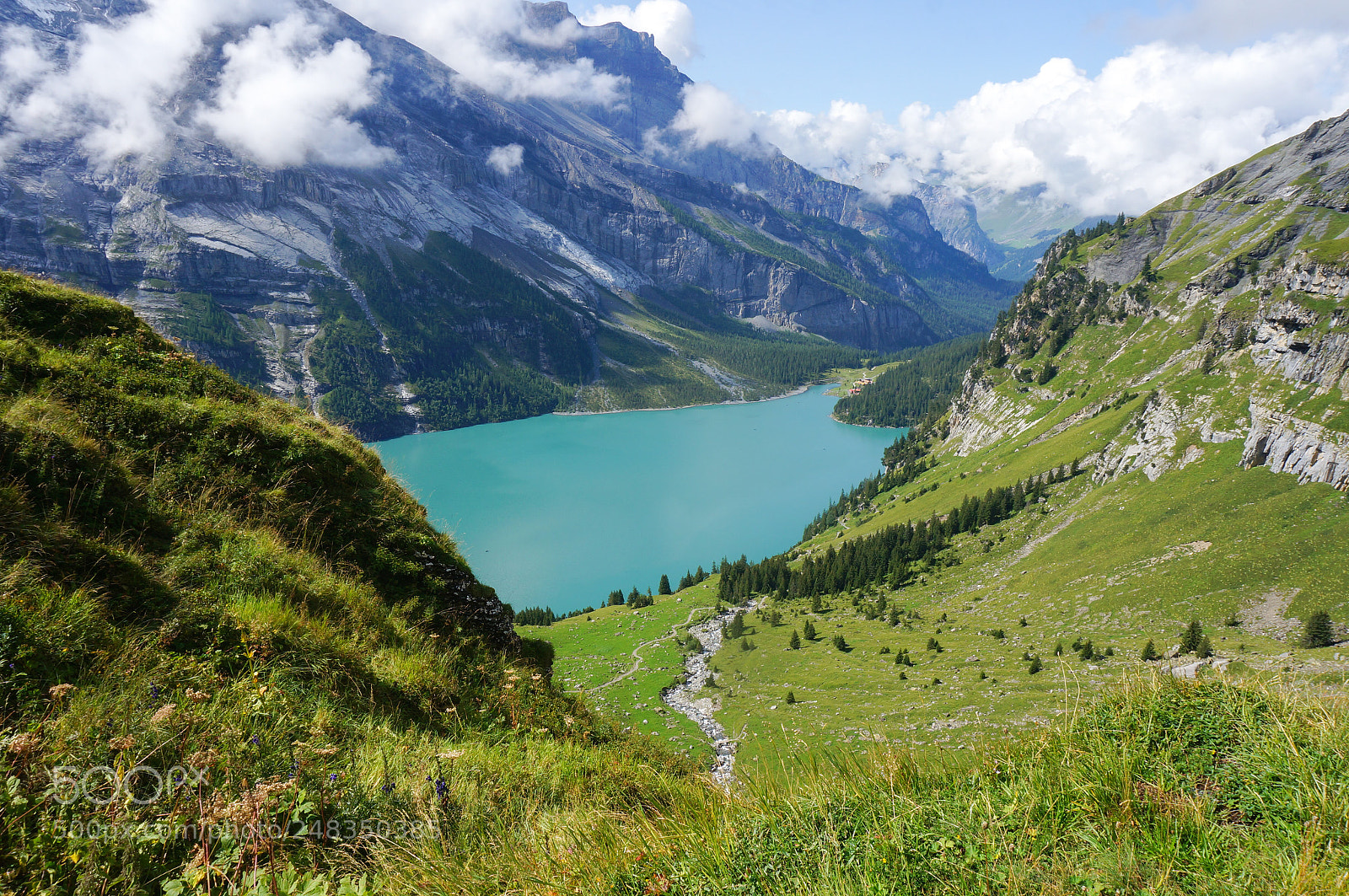 Sony Alpha NEX-6 sample photo. First view of oeschinensee photography