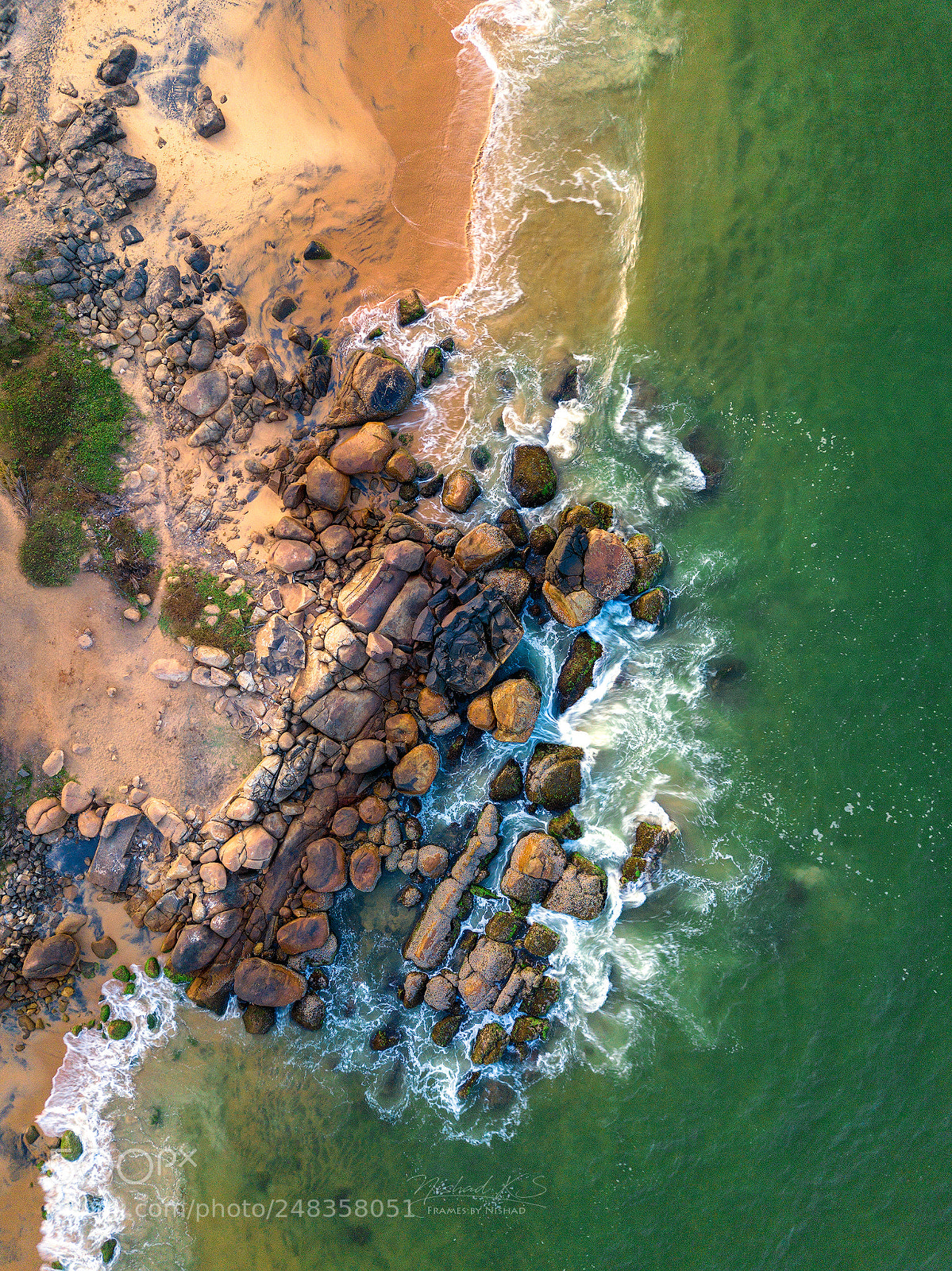DJI FC220 sample photo. Rocky shore high photography
