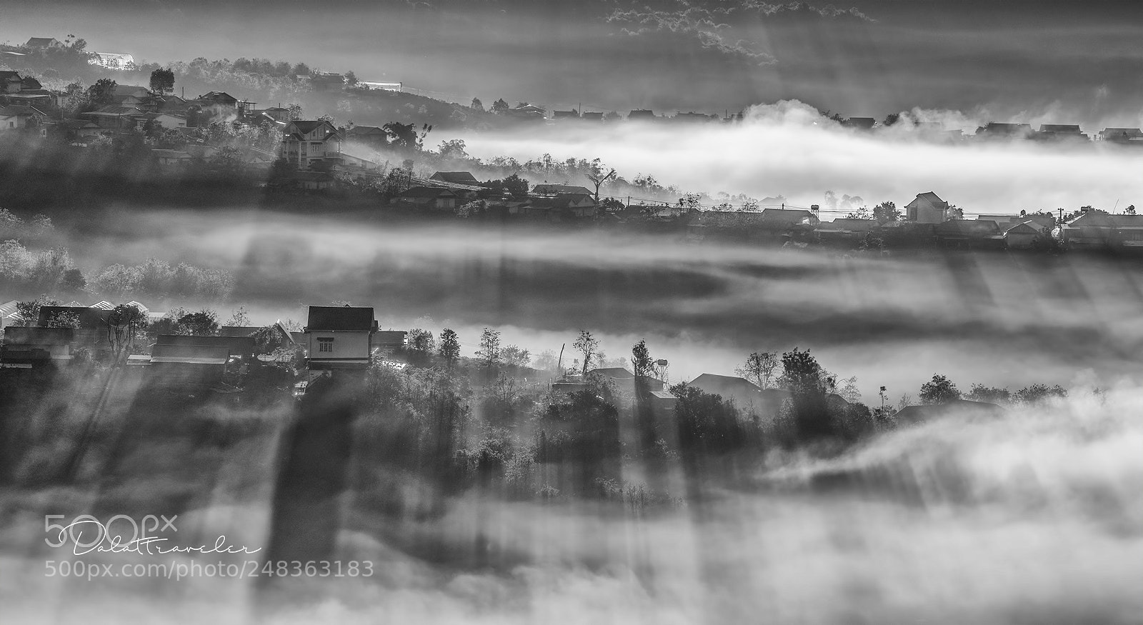 Canon EOS 5DS R sample photo. Village in mist photography
