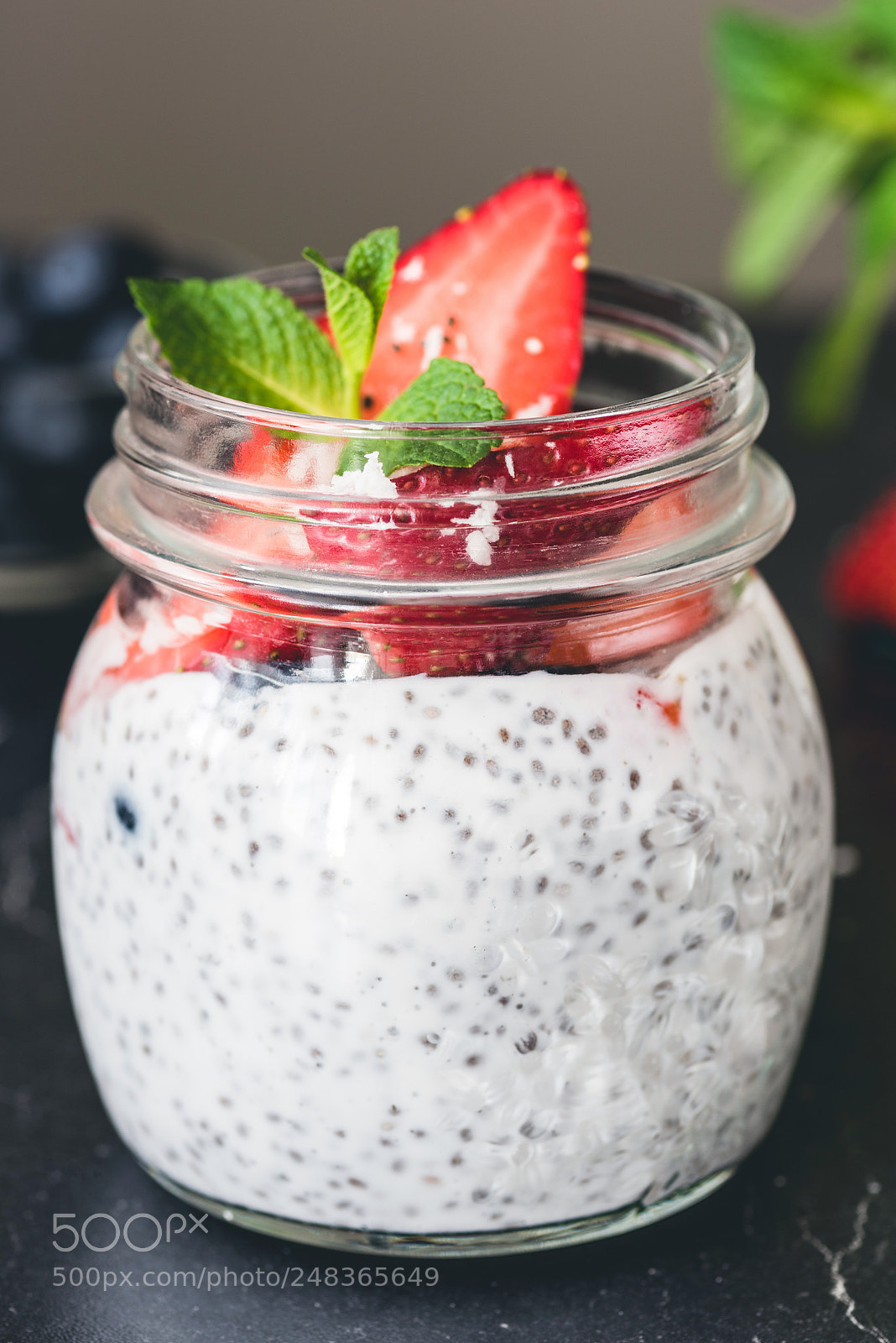 Nikon D810 sample photo. Chia pudding with fresh photography