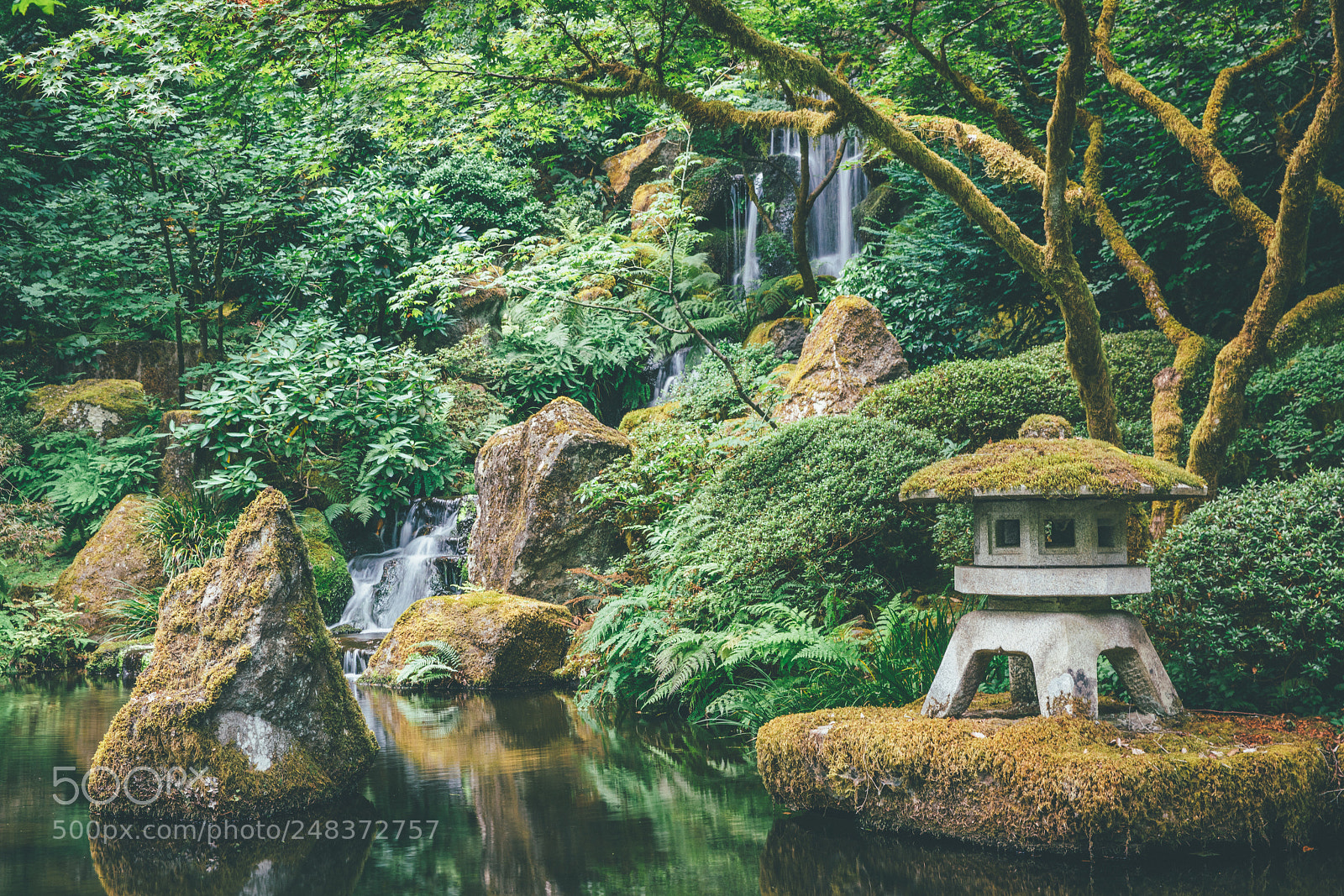 Sony a7R II sample photo. Portland japanese garden waterfall photography