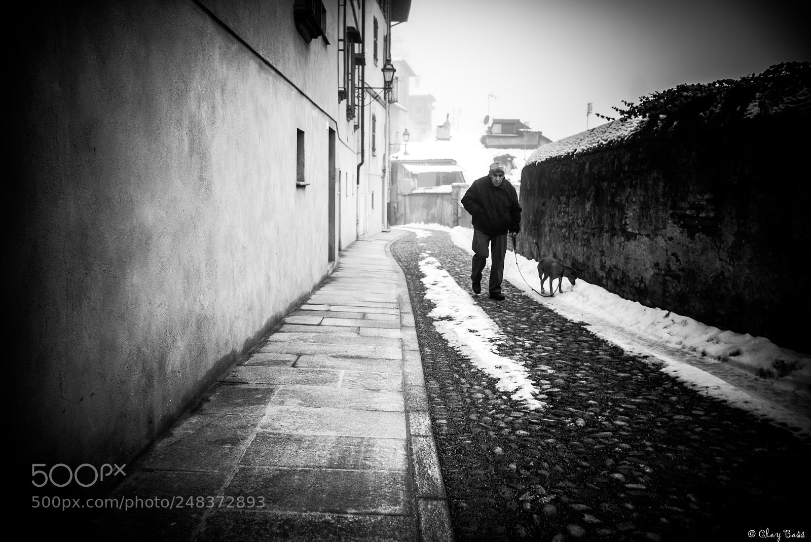 Sony a7S II sample photo. Uomo con cane d'inverno photography