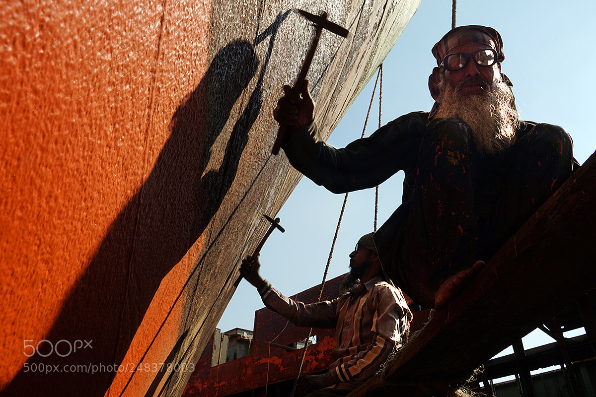 Sony a6000 sample photo. Ship repairing in dahka photography