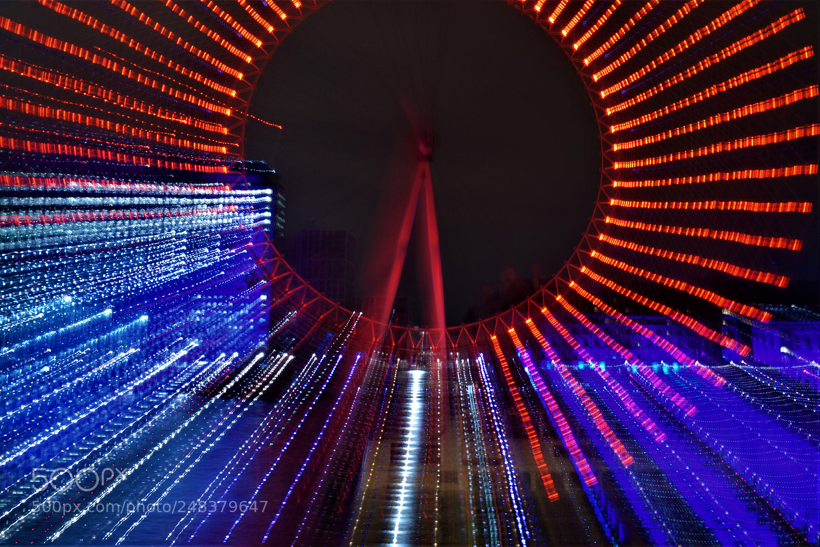 Nikon D5300 sample photo. London eye: night flare photography