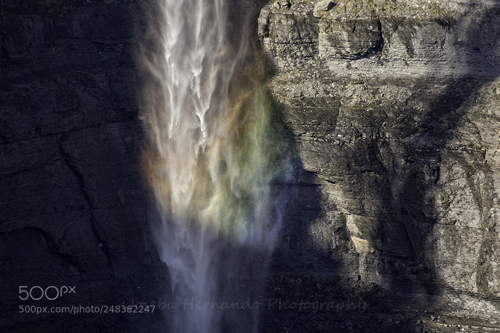 Nikon D70 sample photo. Waterfall rainbow photography