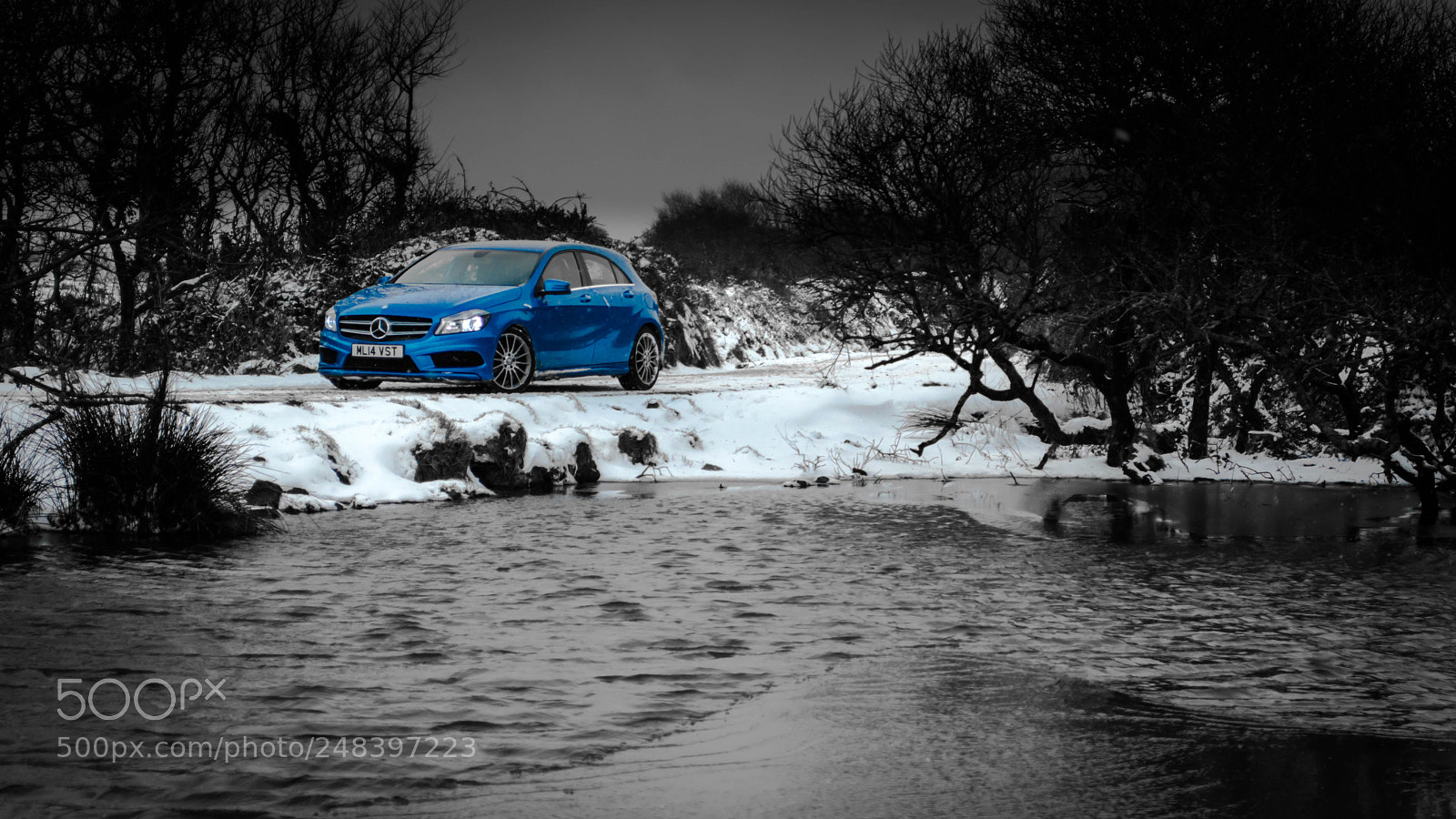Nikon D3200 sample photo. Frozen water mercedes photography
