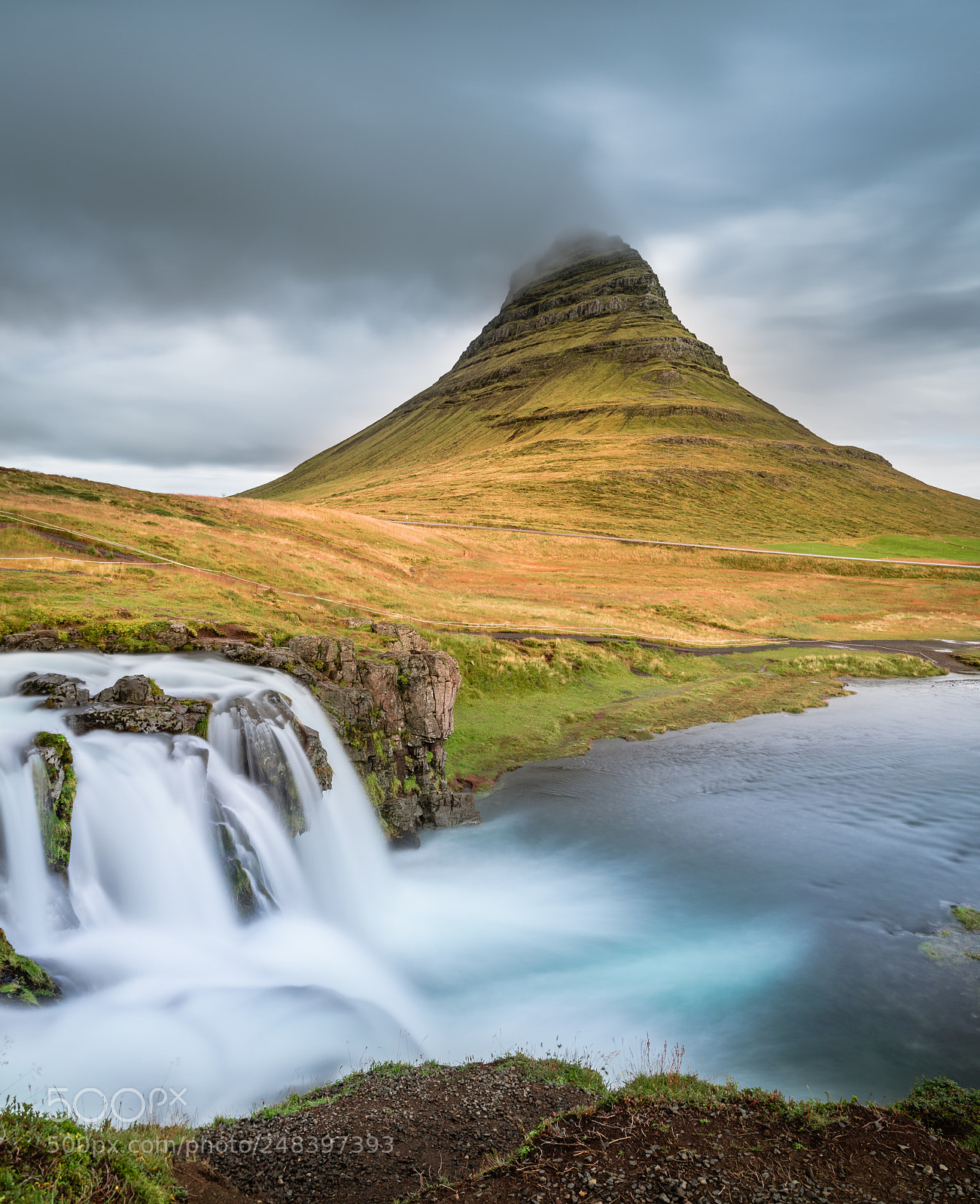 Sony a7 II sample photo. Rain at kirkjufell photography