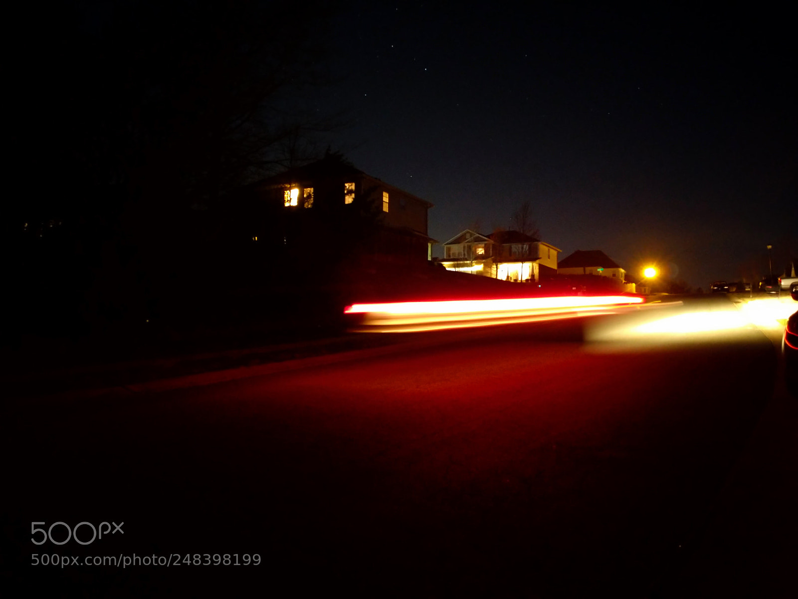 Google Pixel 2 sample photo. Car light streak photography