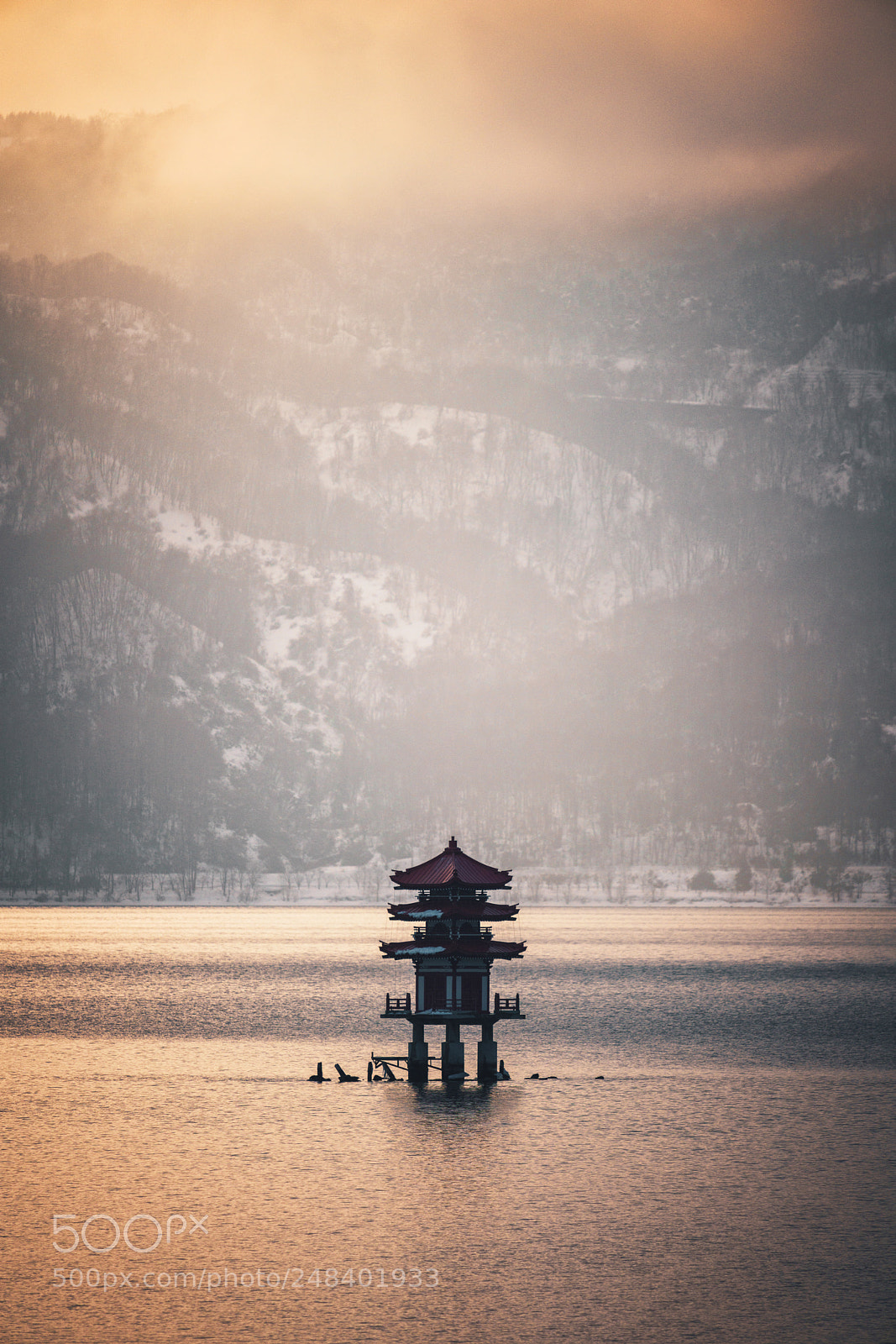 Sony a7R III sample photo. 日落浮見堂 photography