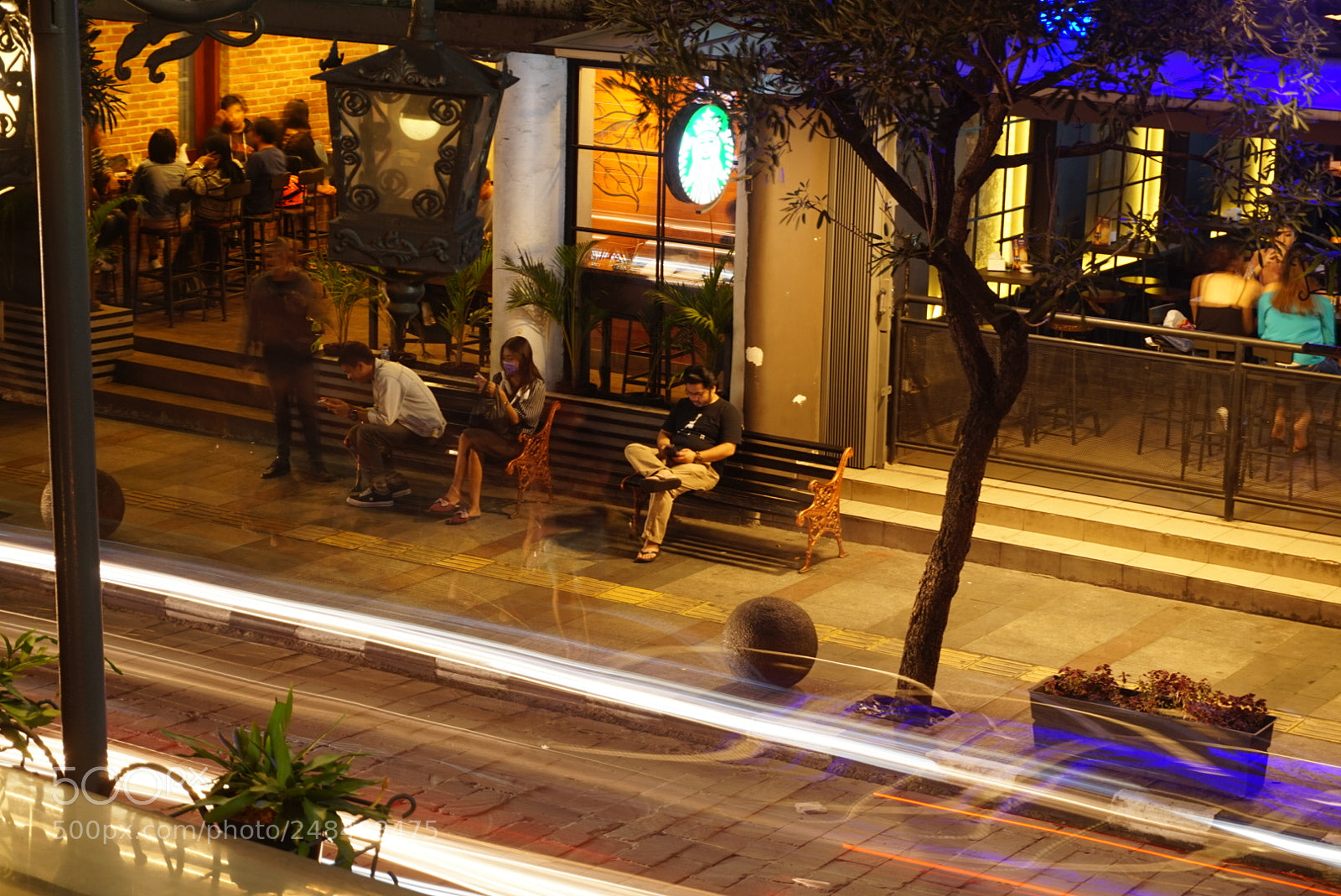 Sony Alpha a5000 (ILCE 5000) sample photo. Light trails and sidewalk photography
