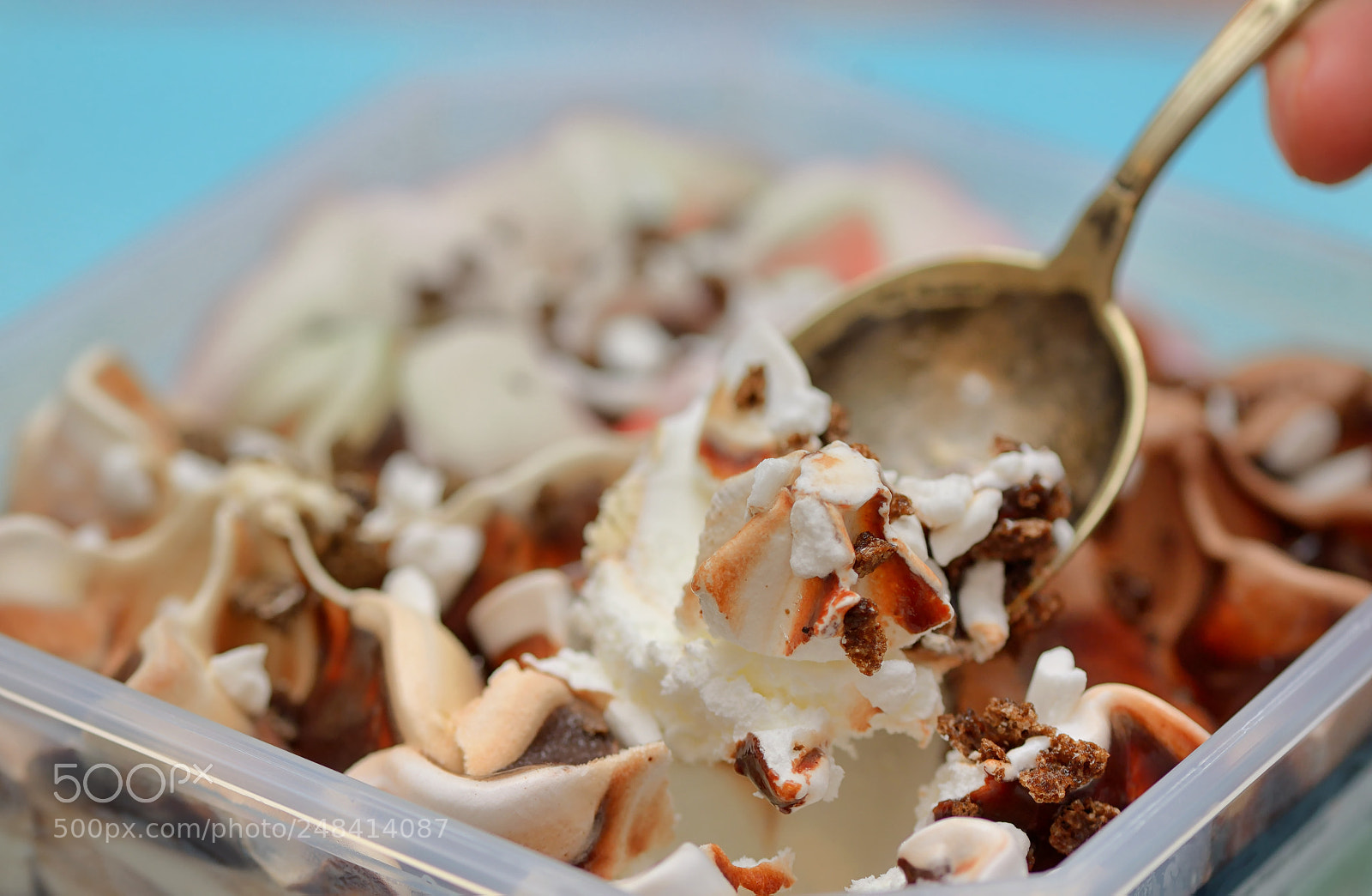 Nikon D610 sample photo. Ice cream in spoon photography