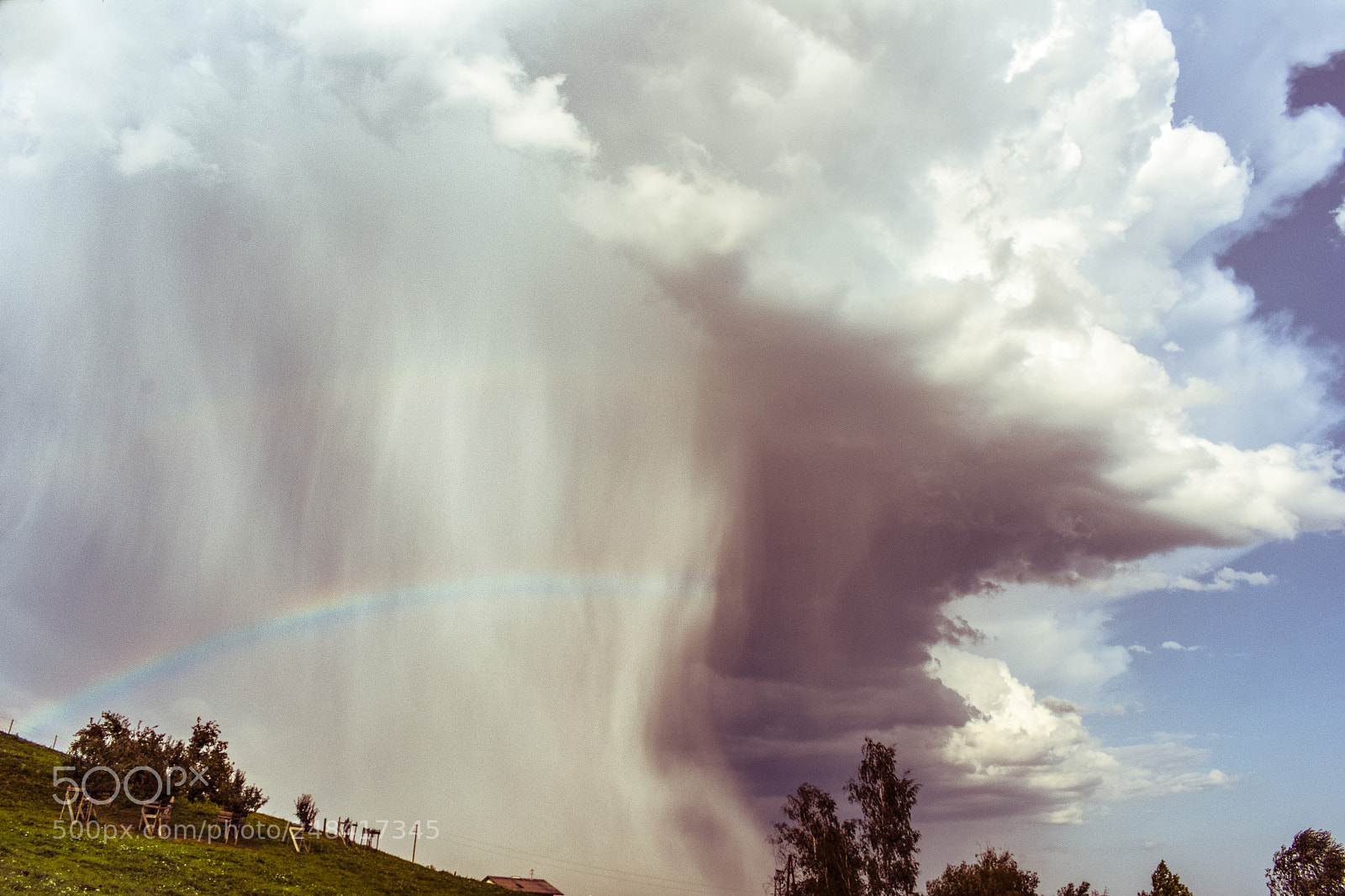 Nikon D3400 sample photo. Rainbow featuring weird clouds photography