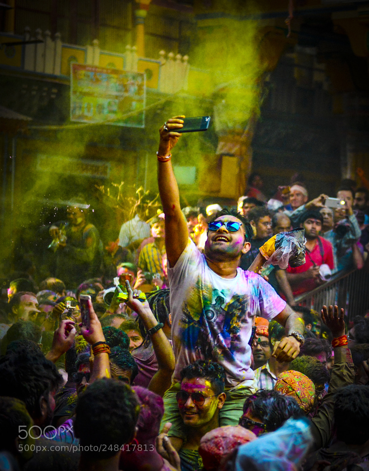 Nikon D4 sample photo. Holi selfie photography