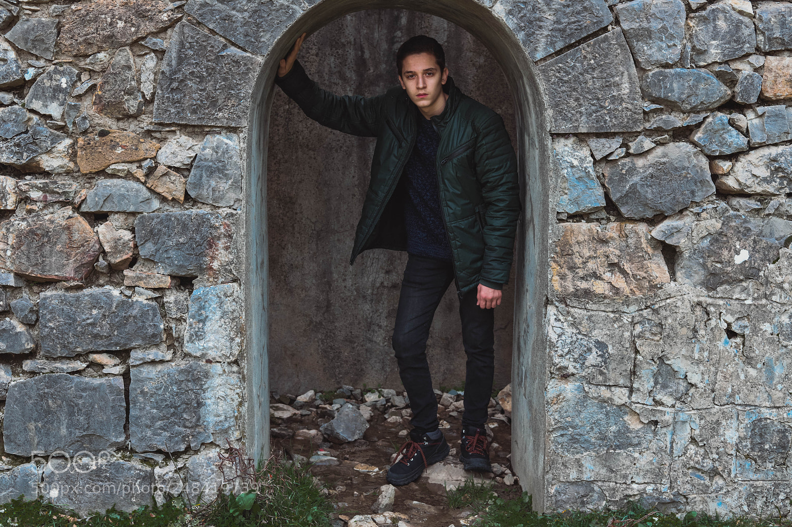 Canon EOS 6D Mark II sample photo. Stone door art photography