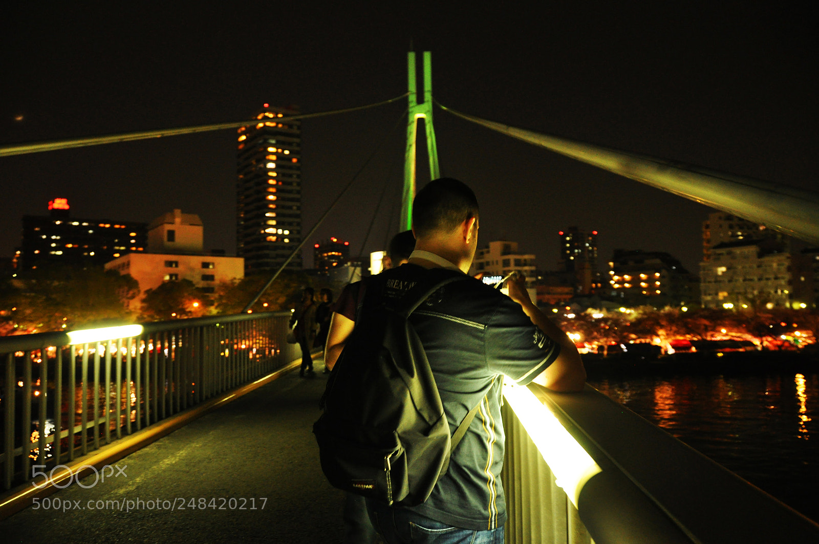 Nikon D5000 sample photo. Night bridge photography