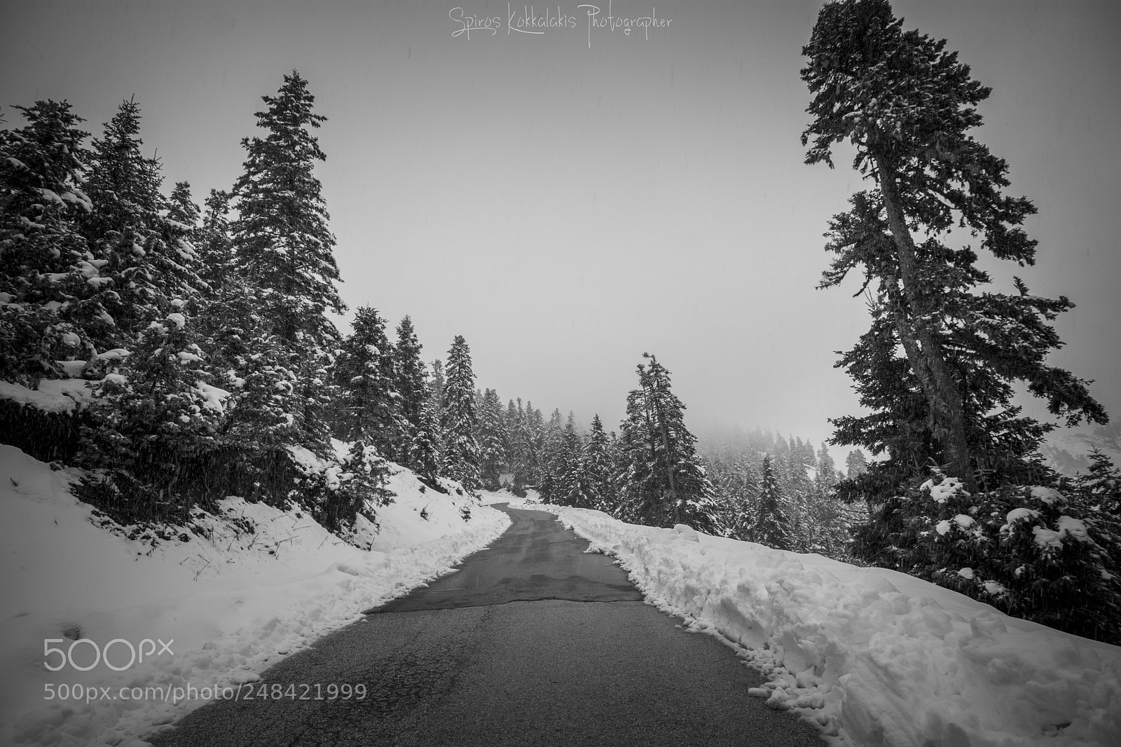 Nikon D7100 sample photo. Snow road photography