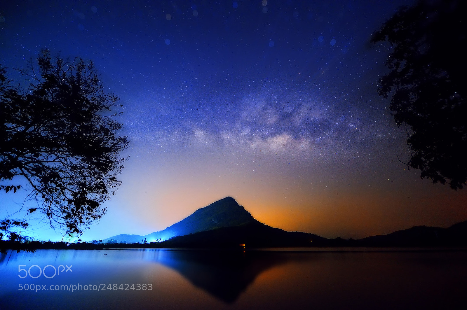 Nikon D700 sample photo. Milky way over mountain photography