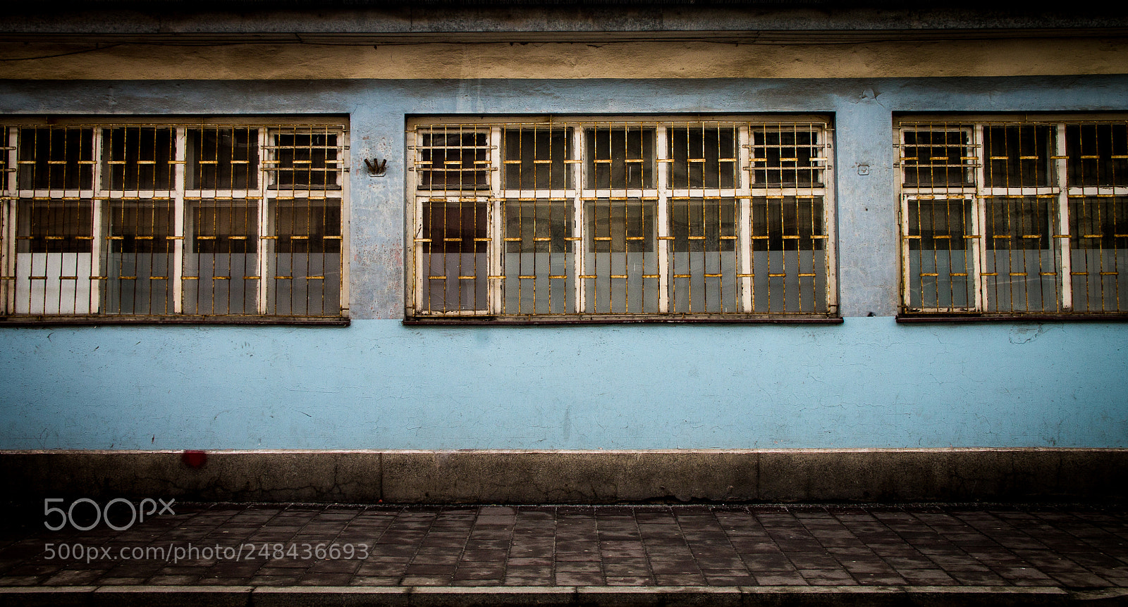 Canon EOS 1100D (EOS Rebel T3 / EOS Kiss X50) sample photo. Blue factory wall photography