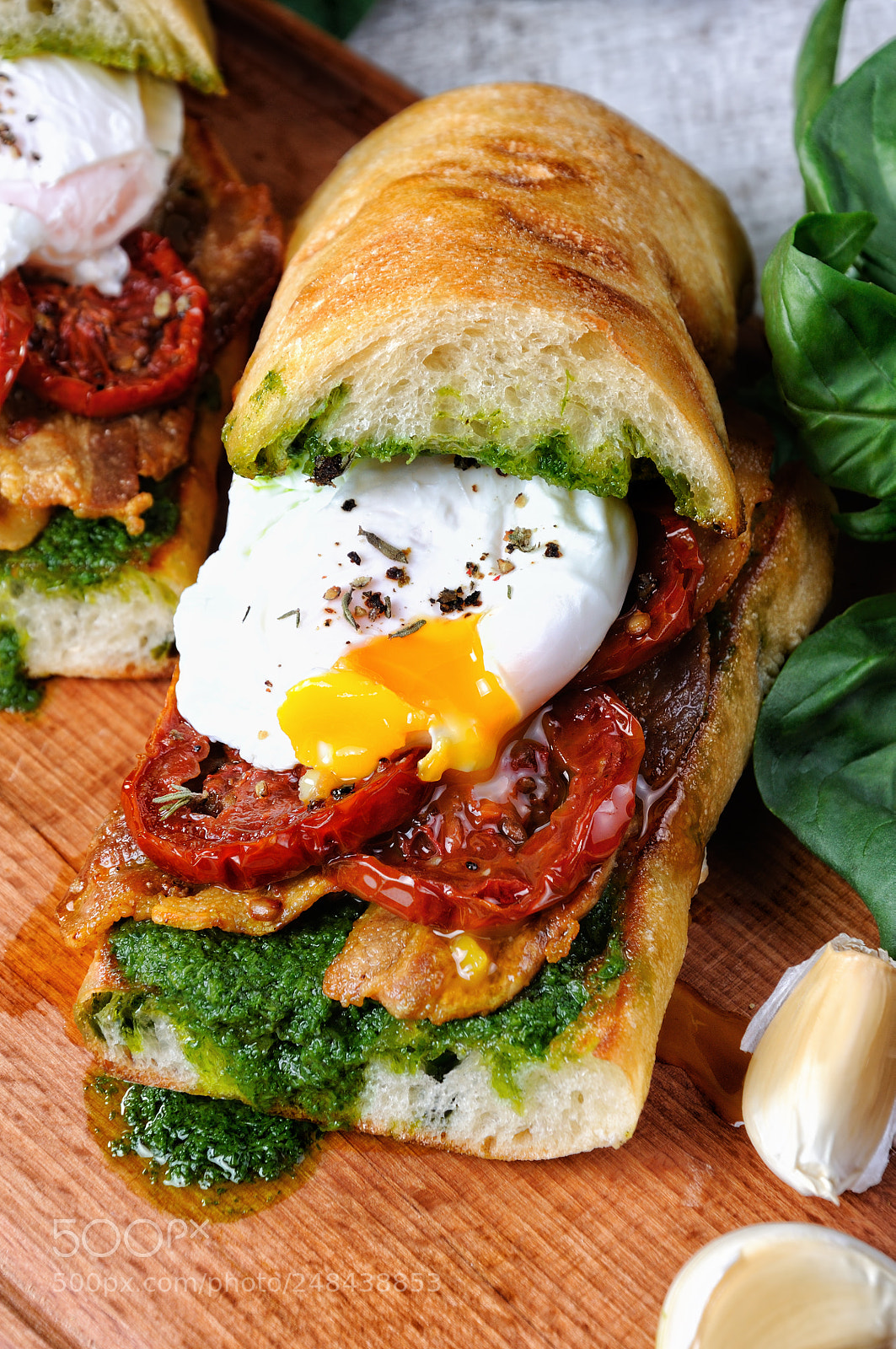 Nikon D90 sample photo. Ciabatta with poached egg photography
